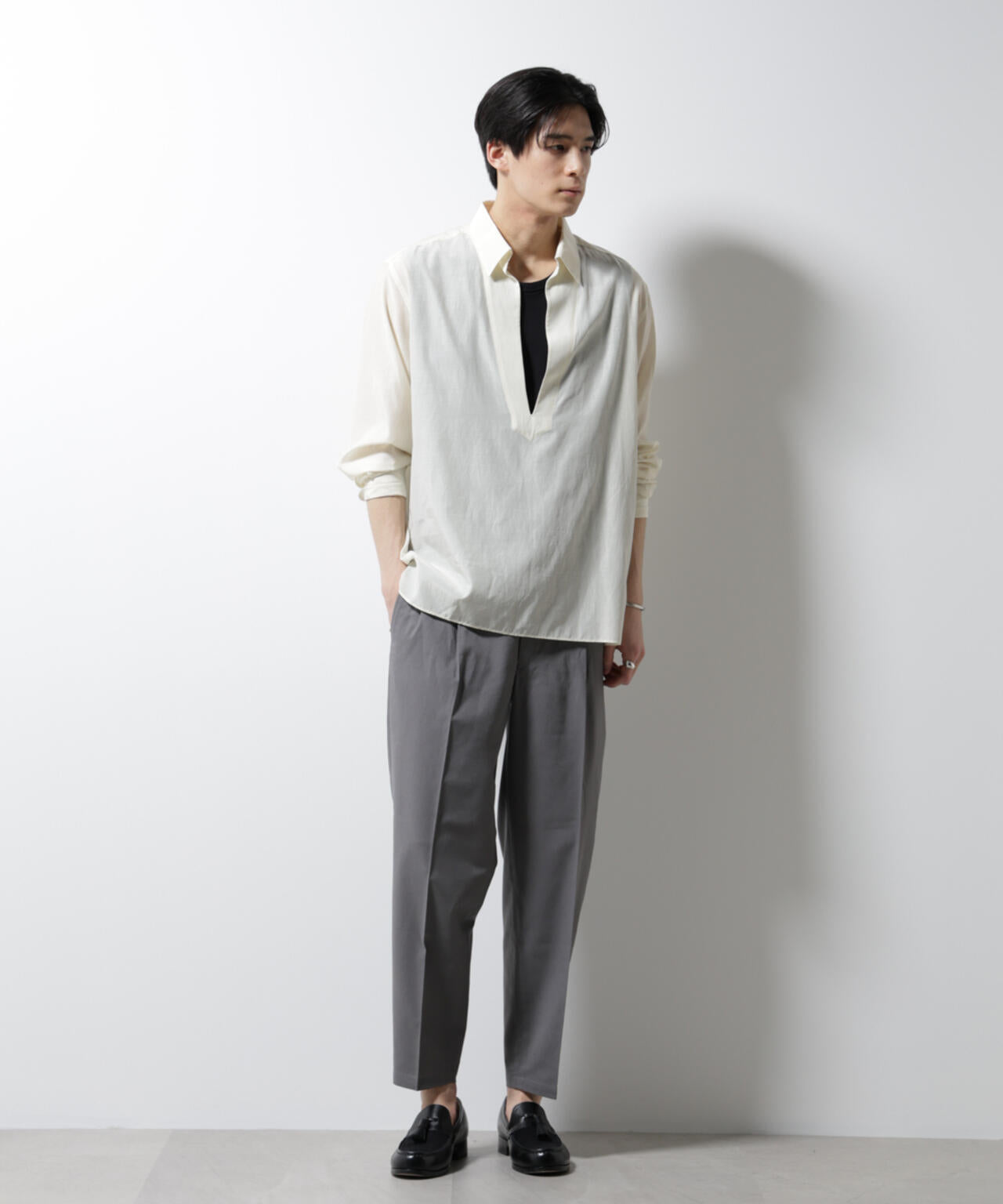 サイドシャーリング リネンパンツ 6685127240