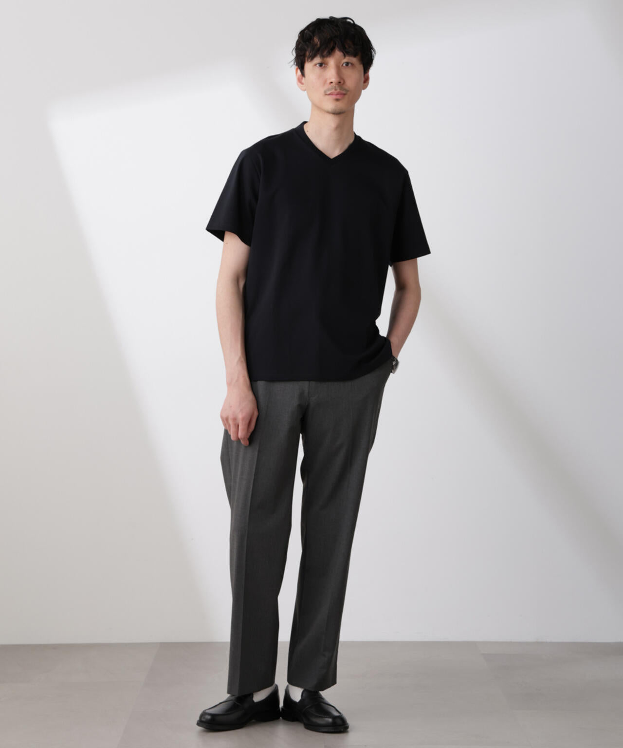 「N TROUSERS BASIC」トロピカルストレッチストレートパンツ(セットアップ可) 6685129203