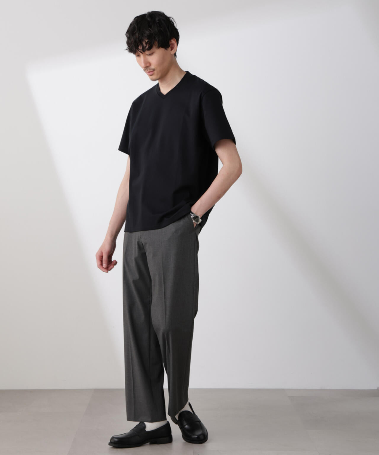 「N TROUSERS BASIC」トロピカルストレッチストレートパンツ(セットアップ可) 6685129203