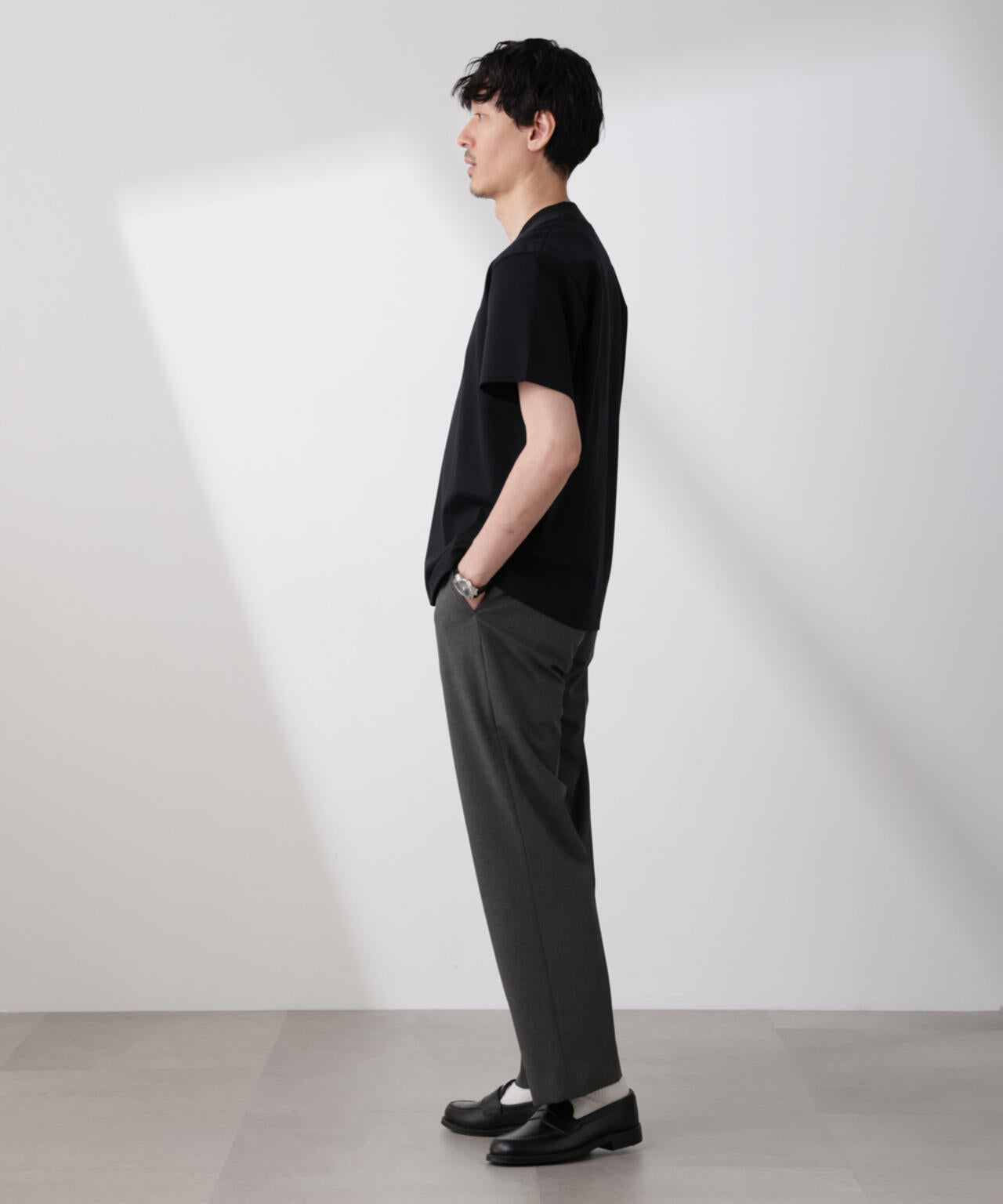 「N TROUSERS BASIC」トロピカルストレッチストレートパンツ(セットアップ可) 6685129203