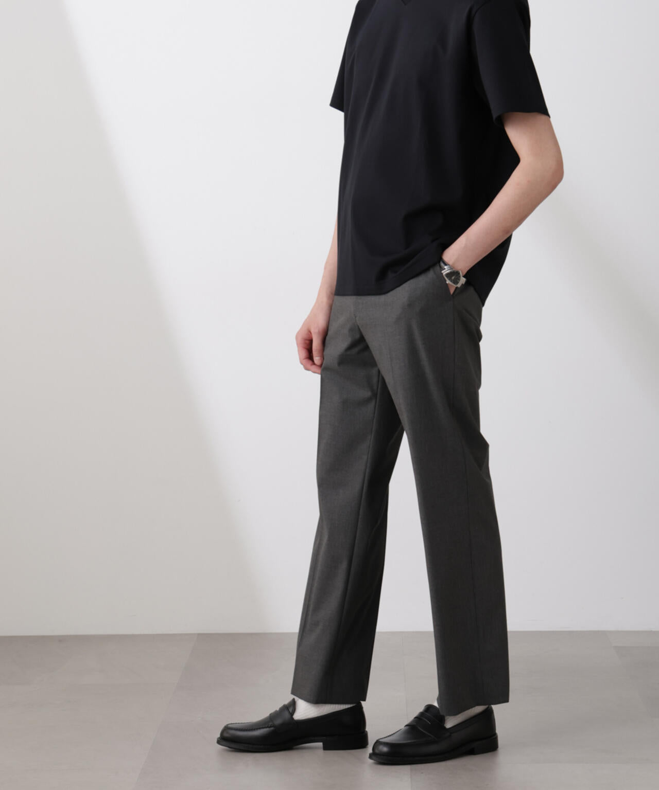 「N TROUSERS BASIC」トロピカルストレッチストレートパンツ(セットアップ可) 6685129203