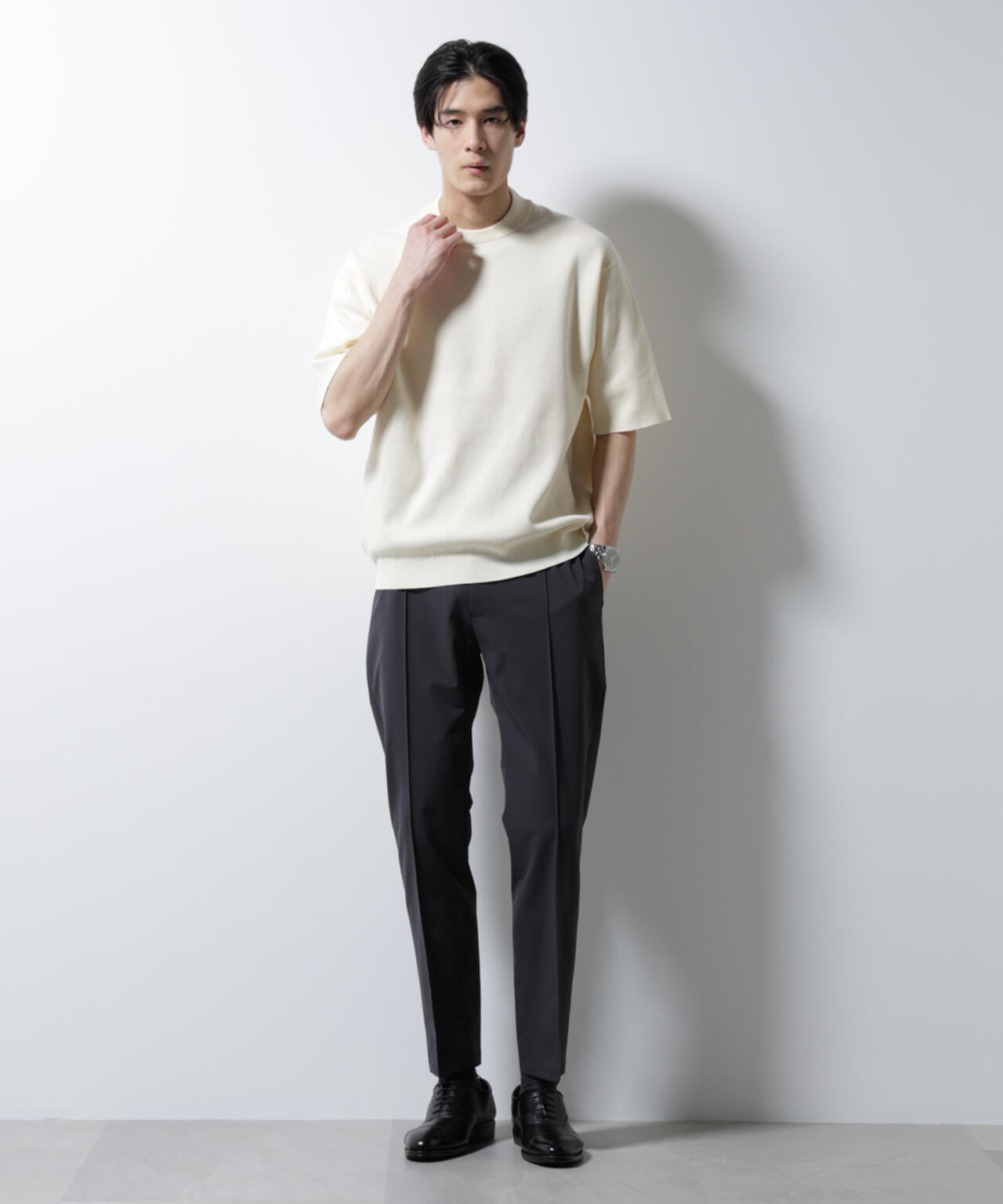 「N TROUSERS BASIC」ダントツオチール防汚テックストレッチパンツ(セットアップ可) 6685129207
