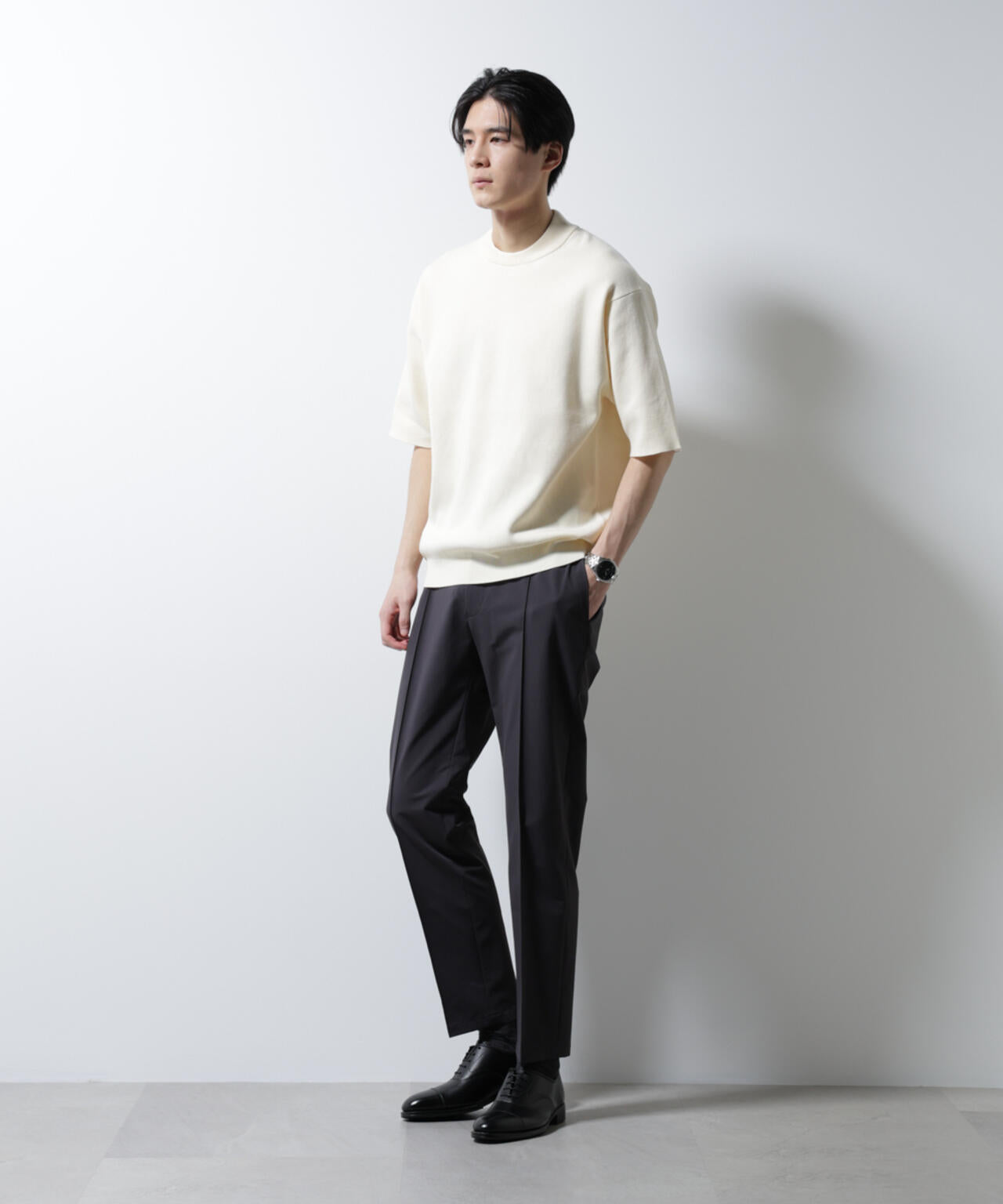 「N TROUSERS BASIC」ダントツオチール防汚テックストレッチパンツ(セットアップ可) 6685129207