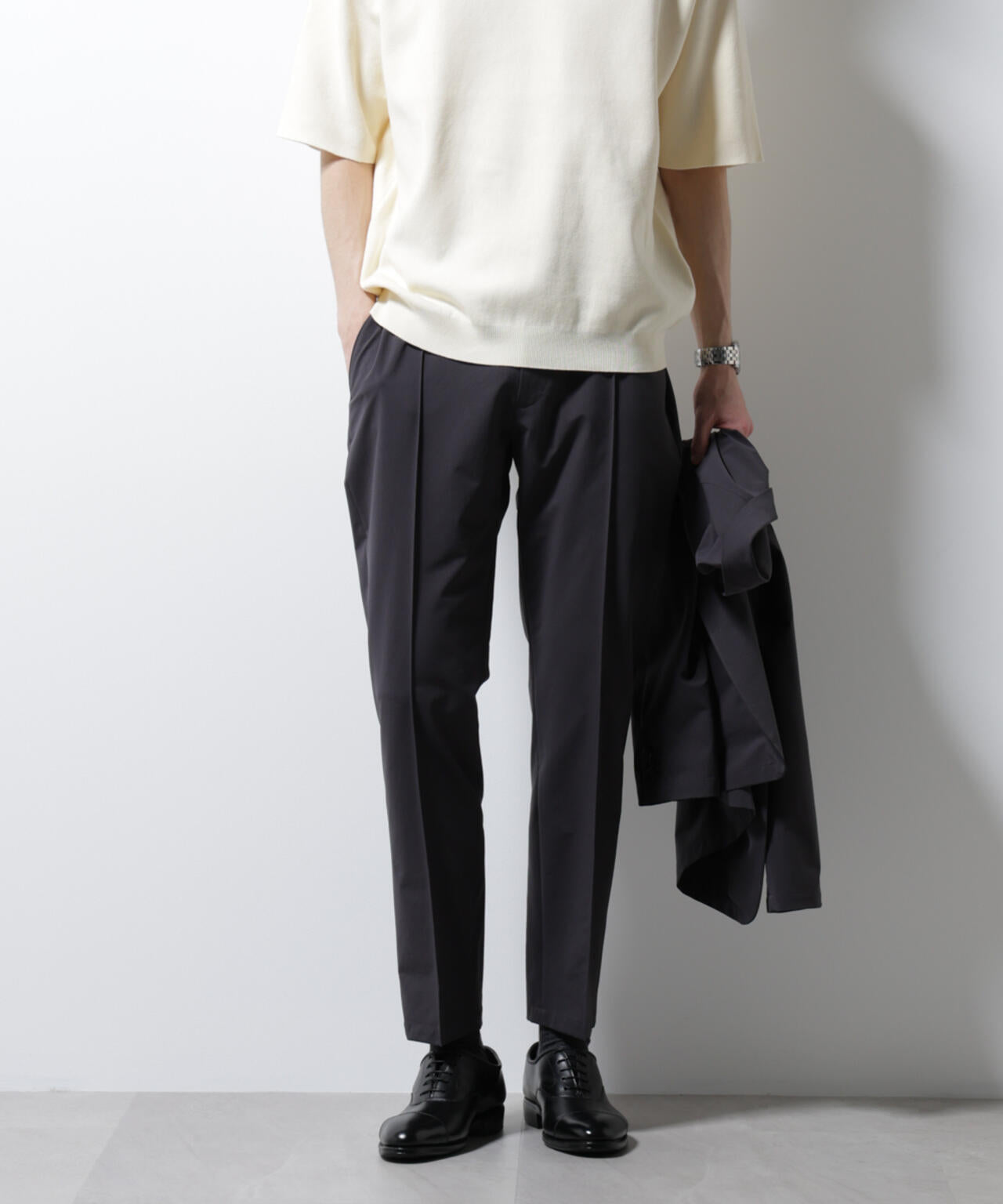 「N TROUSERS BASIC」ダントツオチール防汚テックストレッチパンツ(セットアップ可) 6685129207