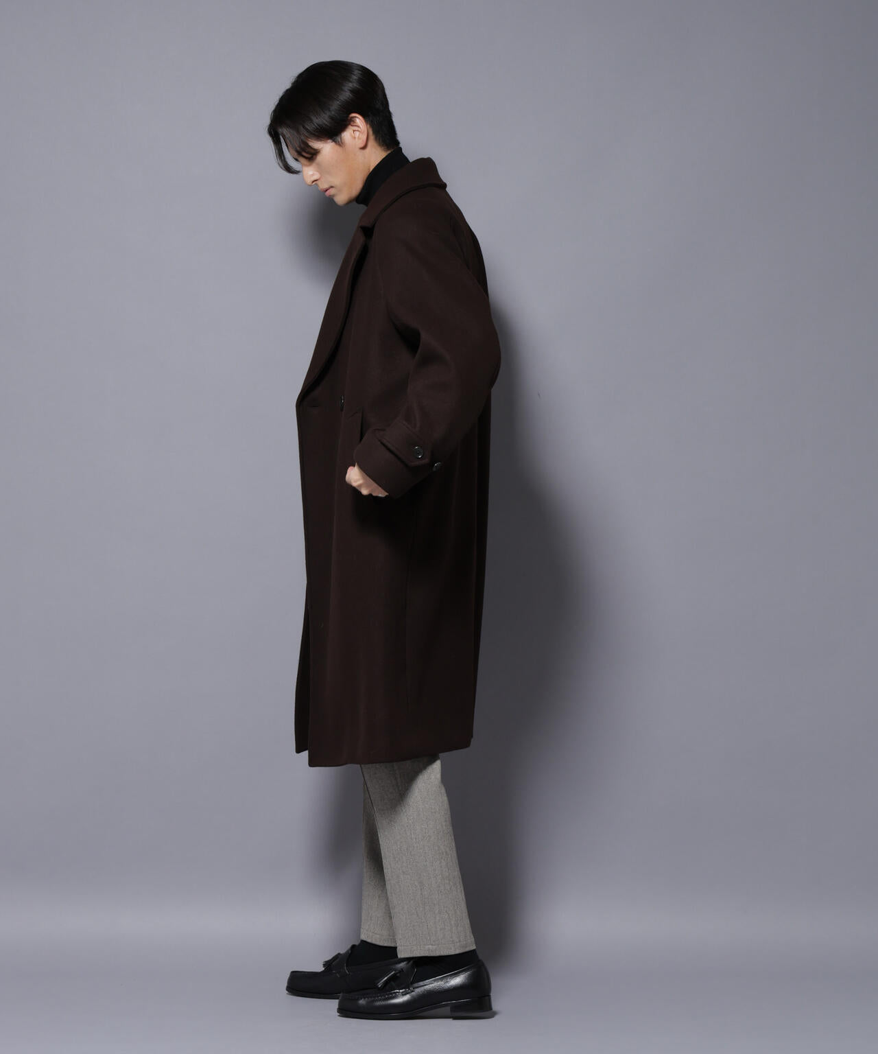 ウールカシミヤメルトンダブルコート 6685211204
