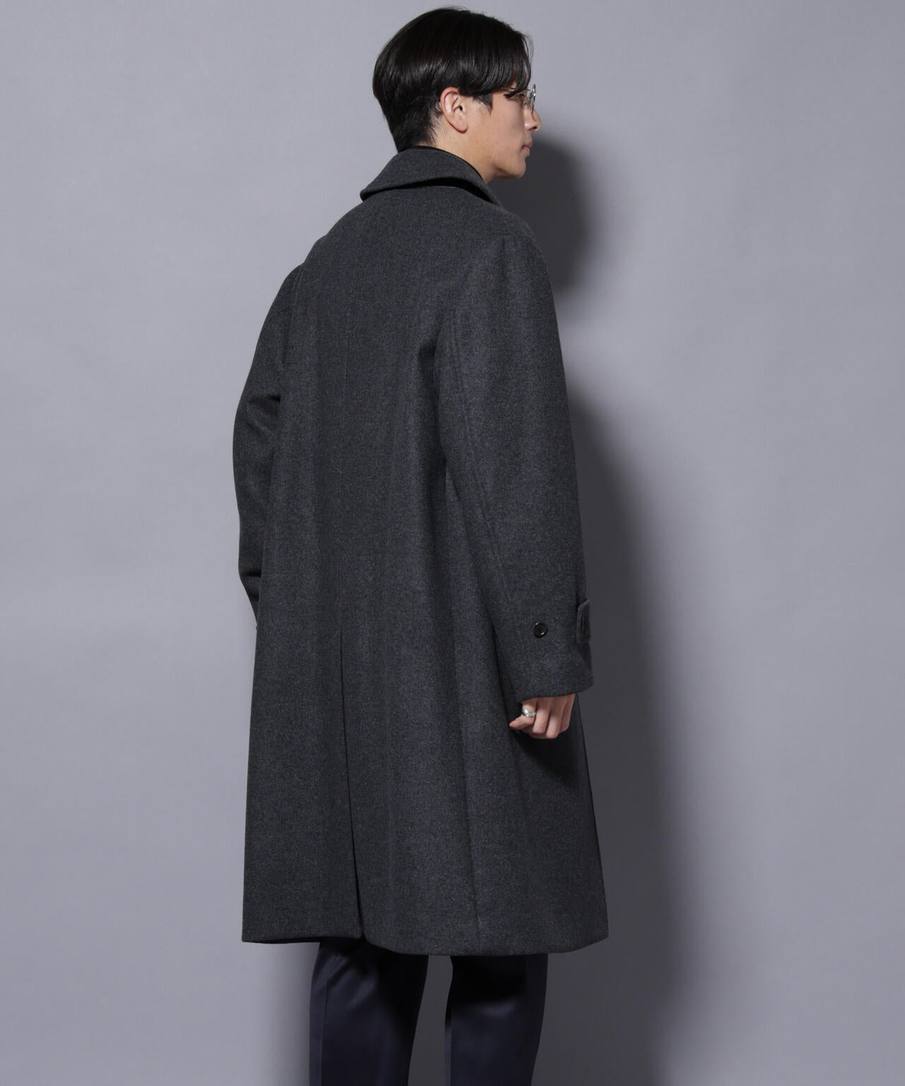 ウールカシミヤメルトンシングルコート 6685211205