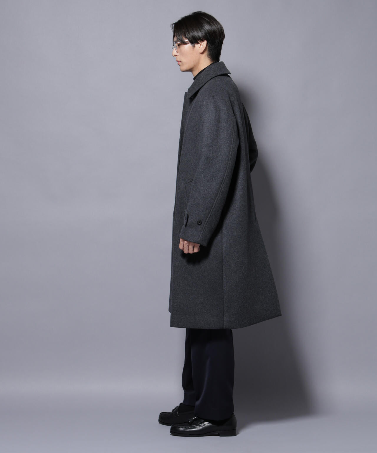 ウールカシミヤメルトンシングルコート 6685211205