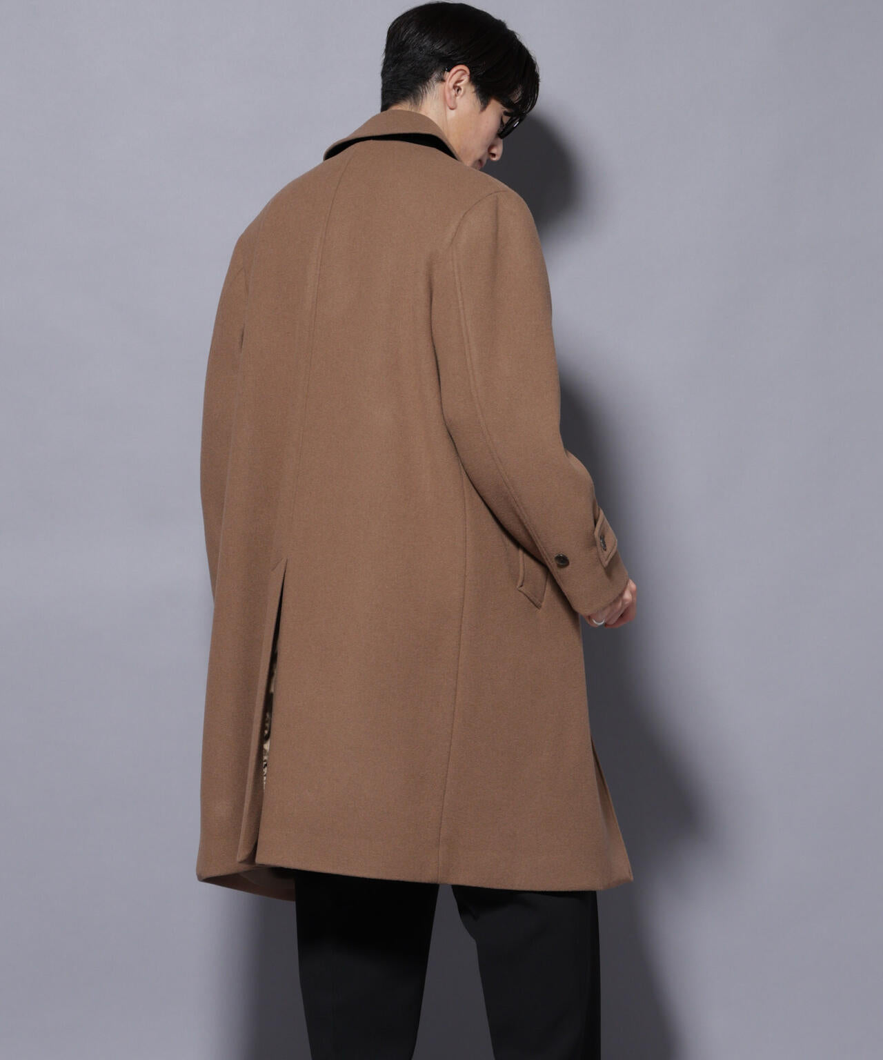 ウールカシミヤメルトンシングルコート 6685211205