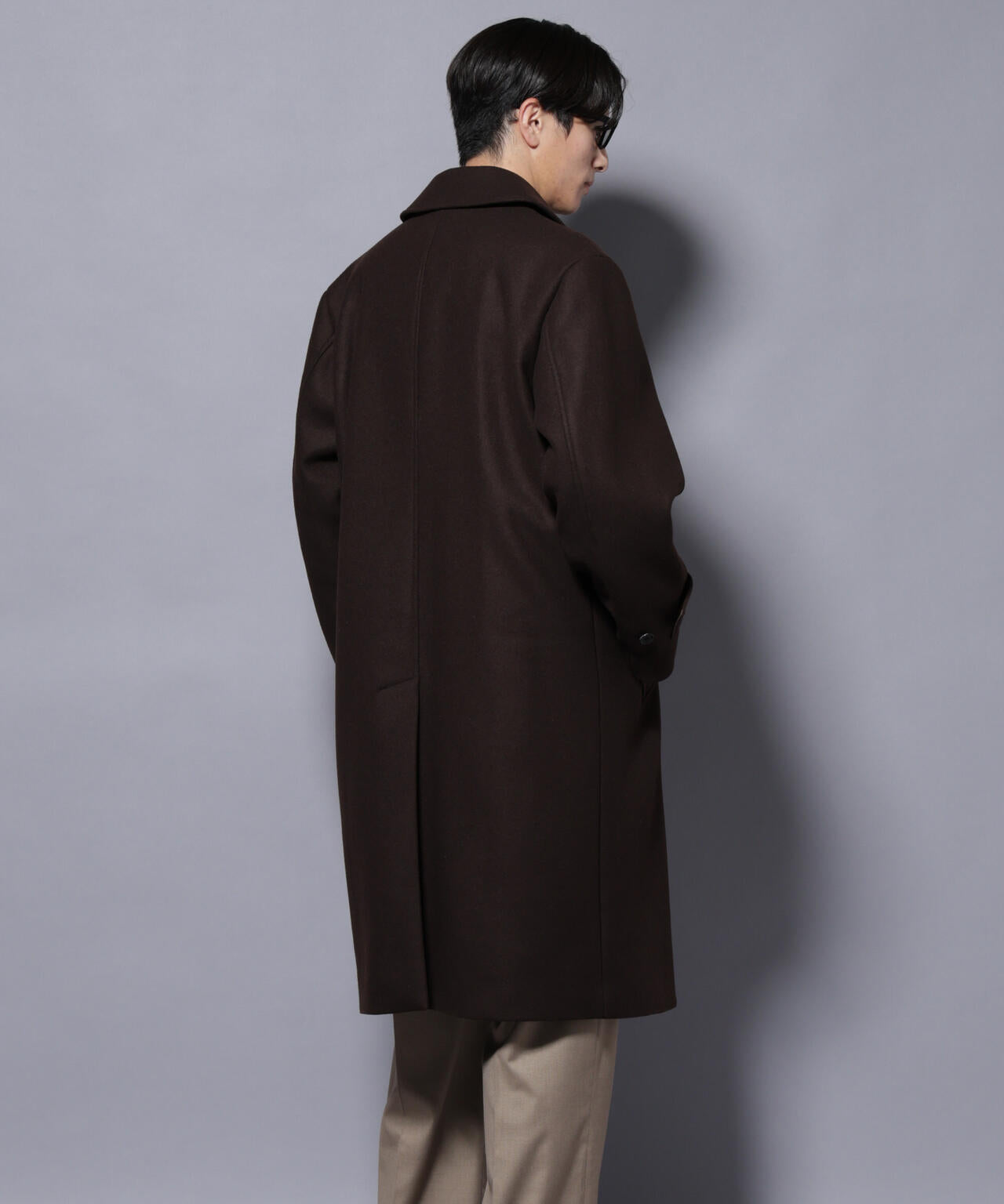 ウールカシミヤメルトンシングルコート 6685211205
