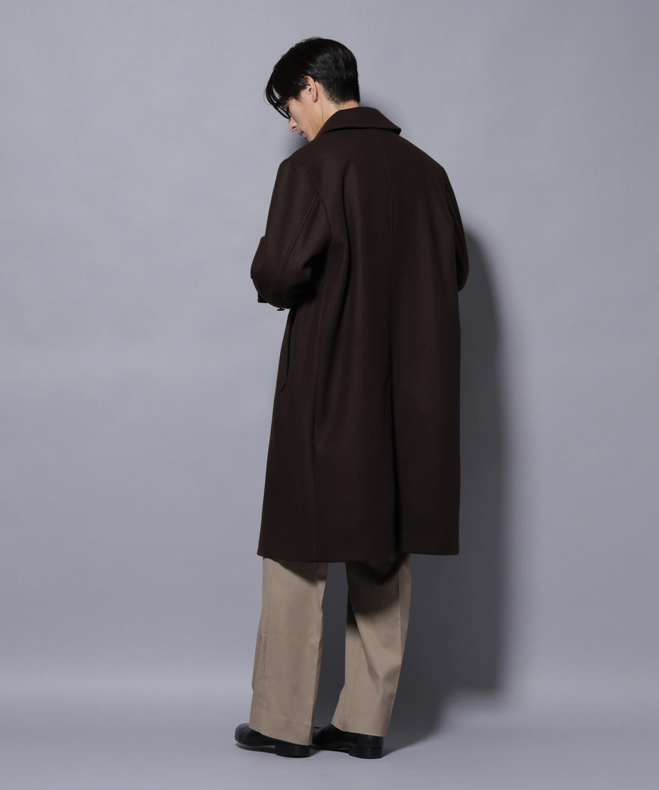 ウールカシミヤメルトンシングルコート 6685211205