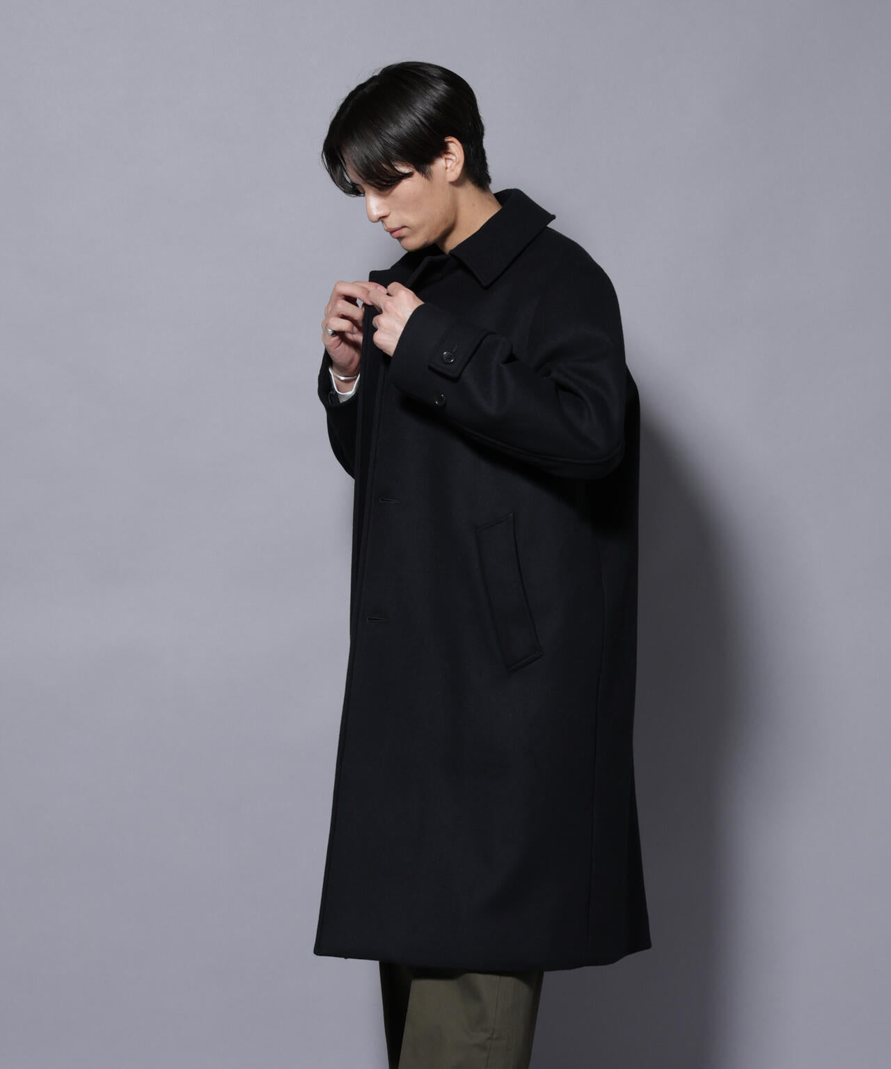 ウールカシミヤメルトンシングルコート 6685211205