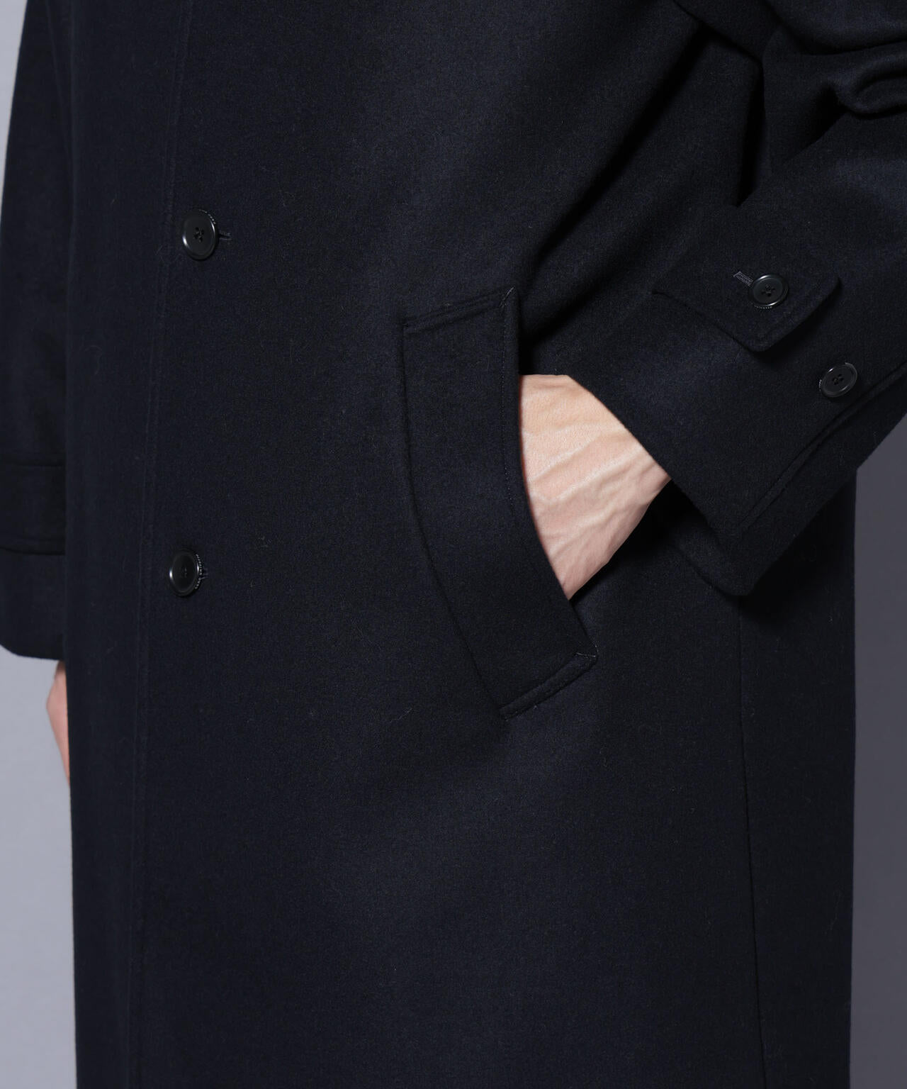 ウールカシミヤメルトンシングルコート 6685211205