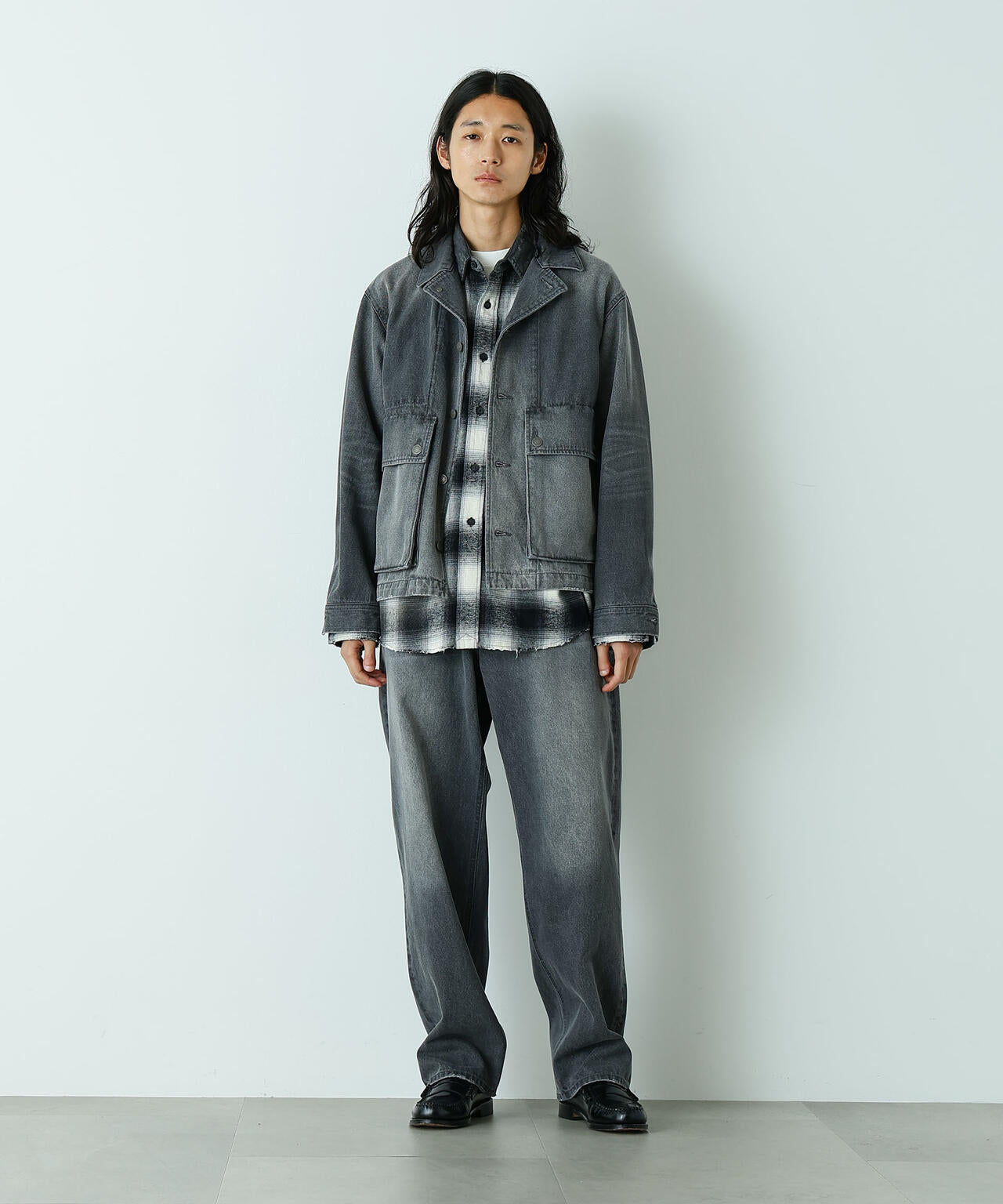 「HOTEL PALACE」 フェードデニムカバーオールジャケット 6685212211