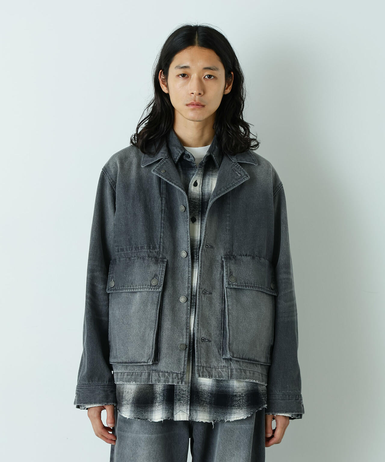 「HOTEL PALACE」 フェードデニムカバーオールジャケット 6685212211