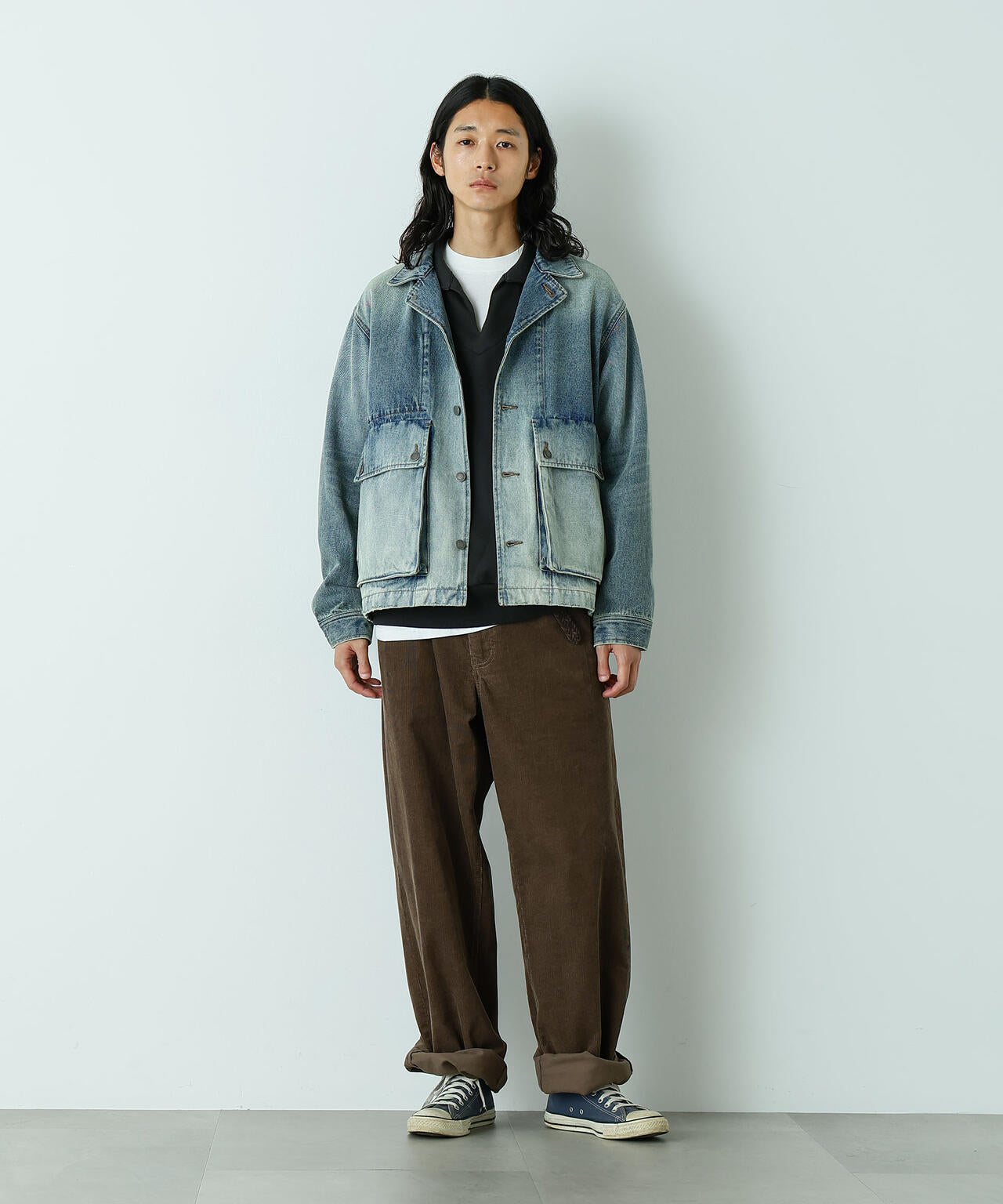 「HOTEL PALACE」 フェードデニムカバーオールジャケット 6685212211