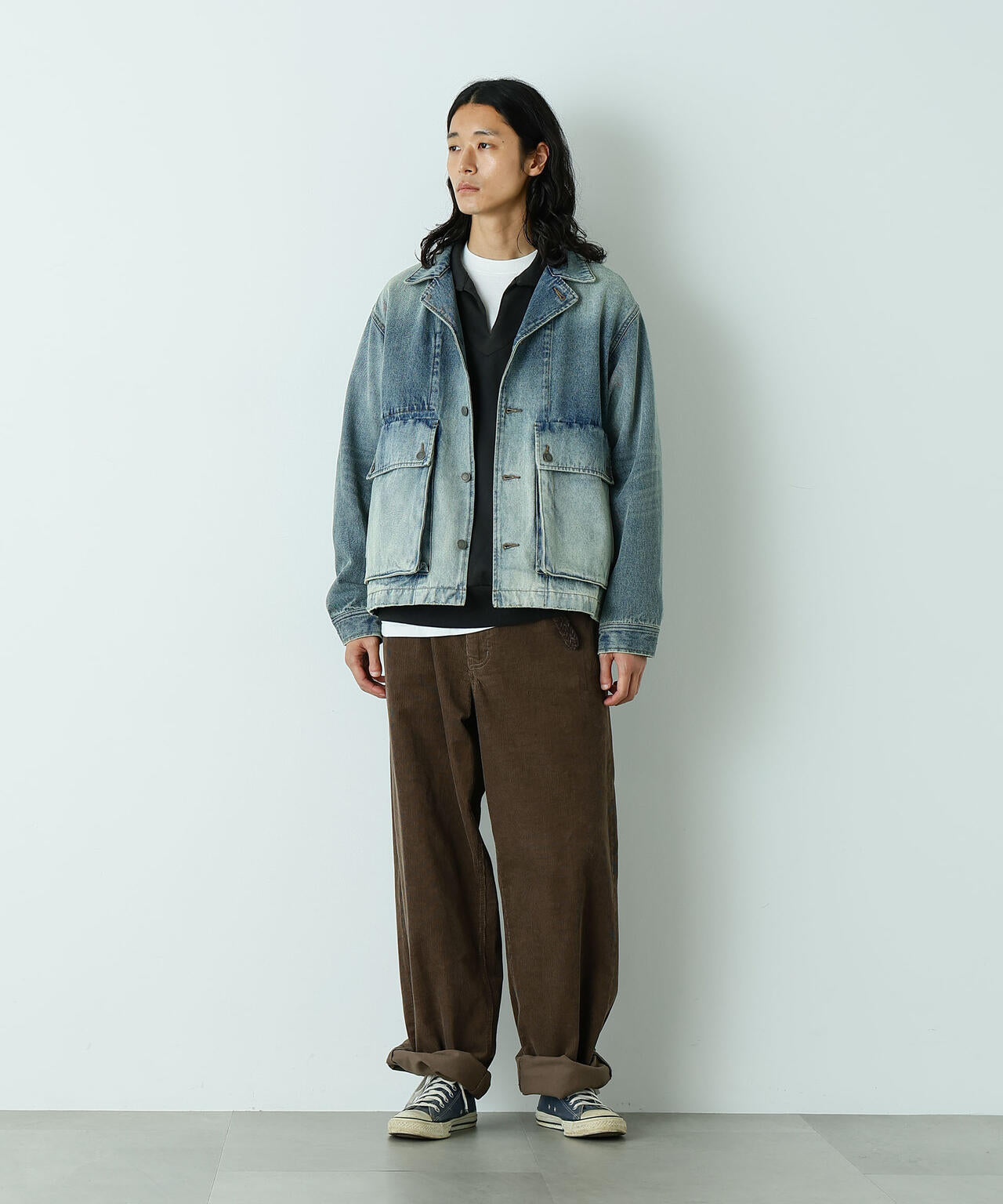 「HOTEL PALACE」 フェードデニムカバーオールジャケット 6685212211