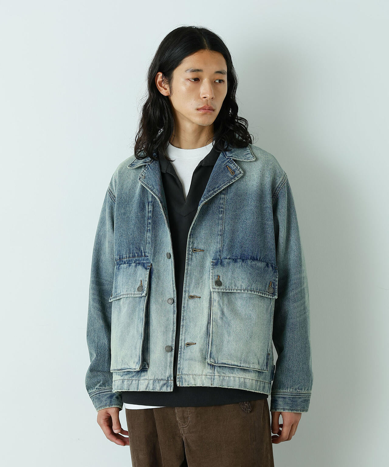 「HOTEL PALACE」 フェードデニムカバーオールジャケット 6685212211