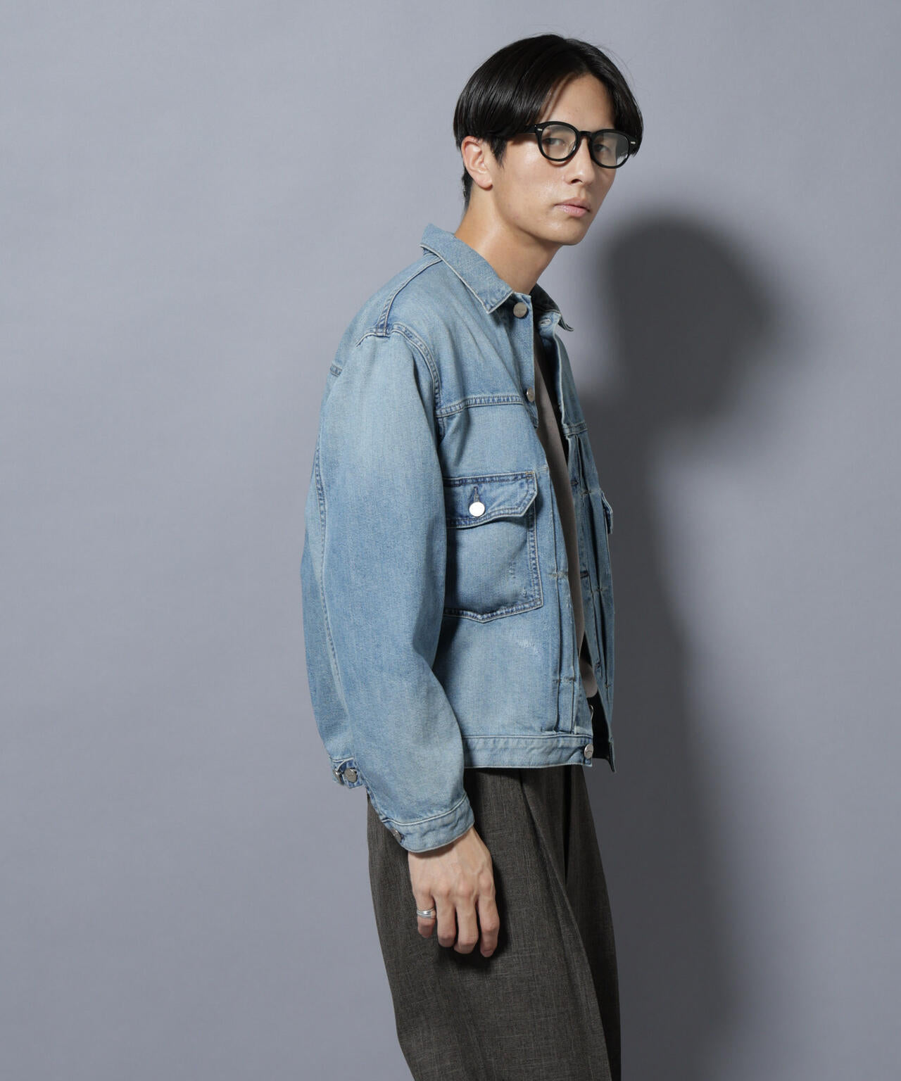 AUTHENコラボ SILKNIZED DENIM トラッカージャケット(セットアップ可) 6685212212