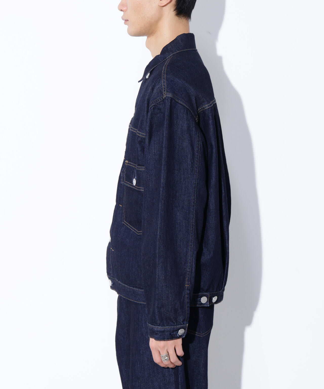 AUTHENコラボ SILKNIZED DENIM トラッカージャケット(セットアップ可) 6685212212