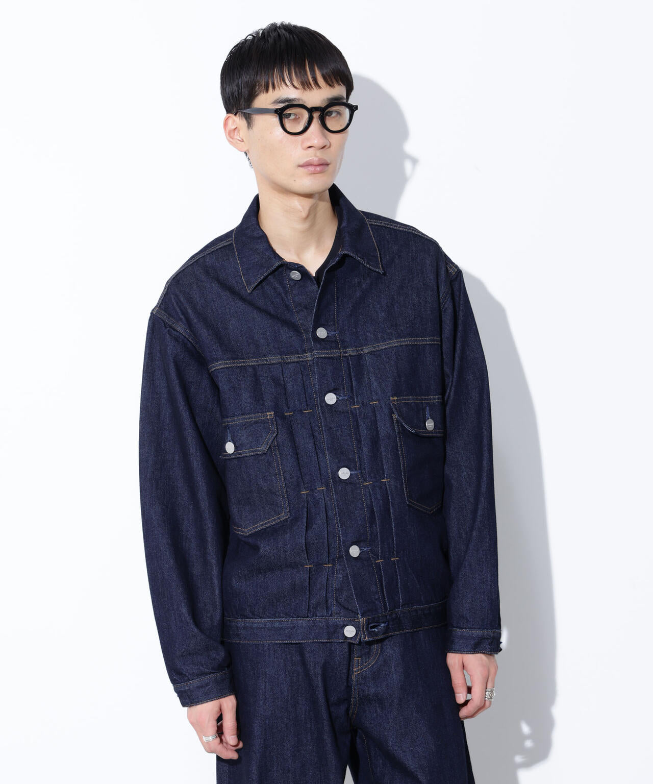AUTHENコラボ SILKNIZED DENIM トラッカージャケット(セットアップ可) 6685212212