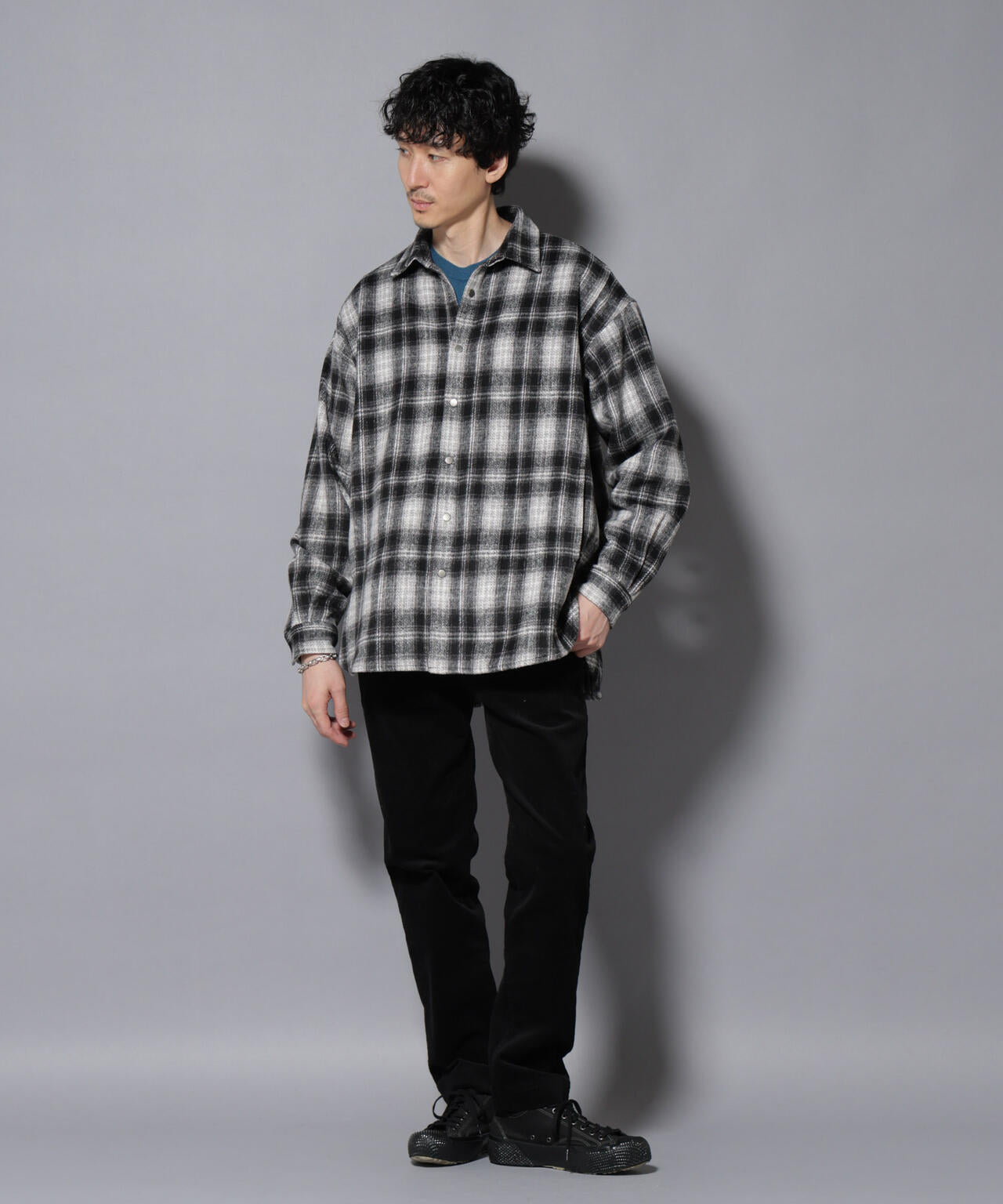 シャギーオンブレーチェックジャケット 6685212226