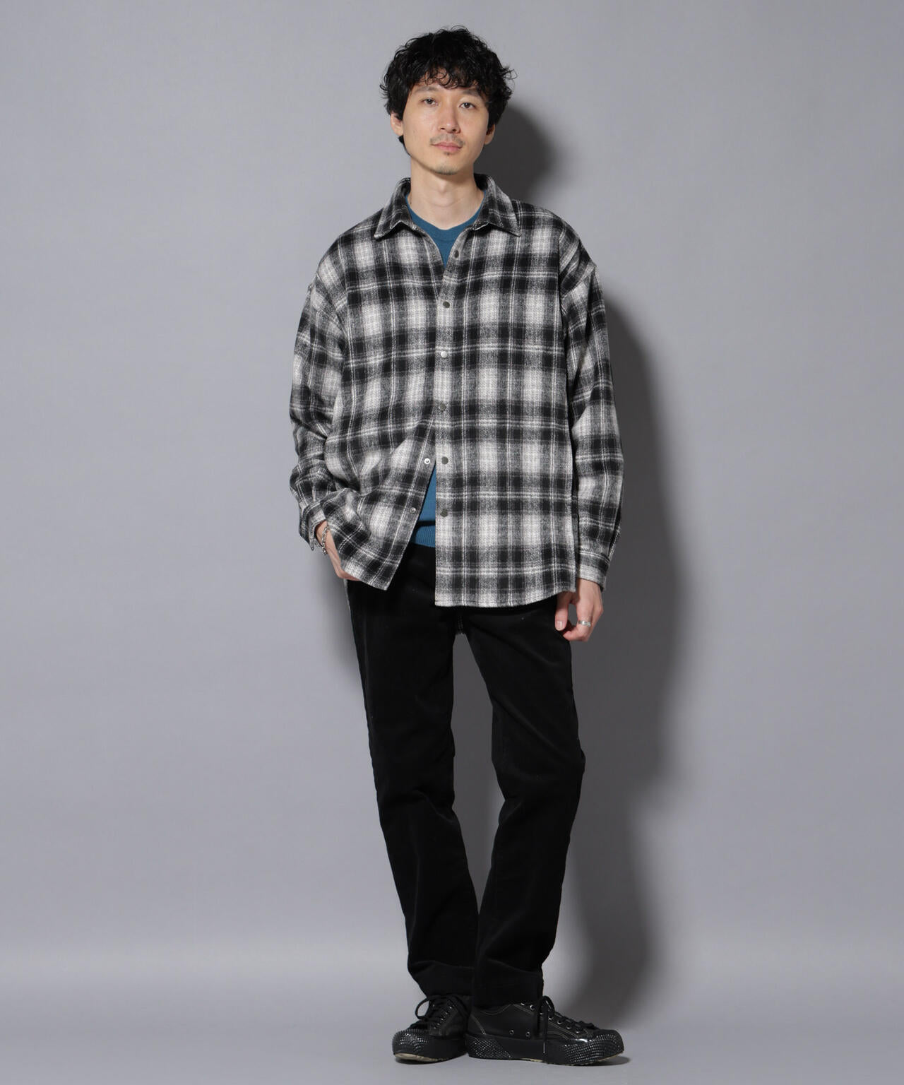 シャギーオンブレーチェックジャケット 6685212226