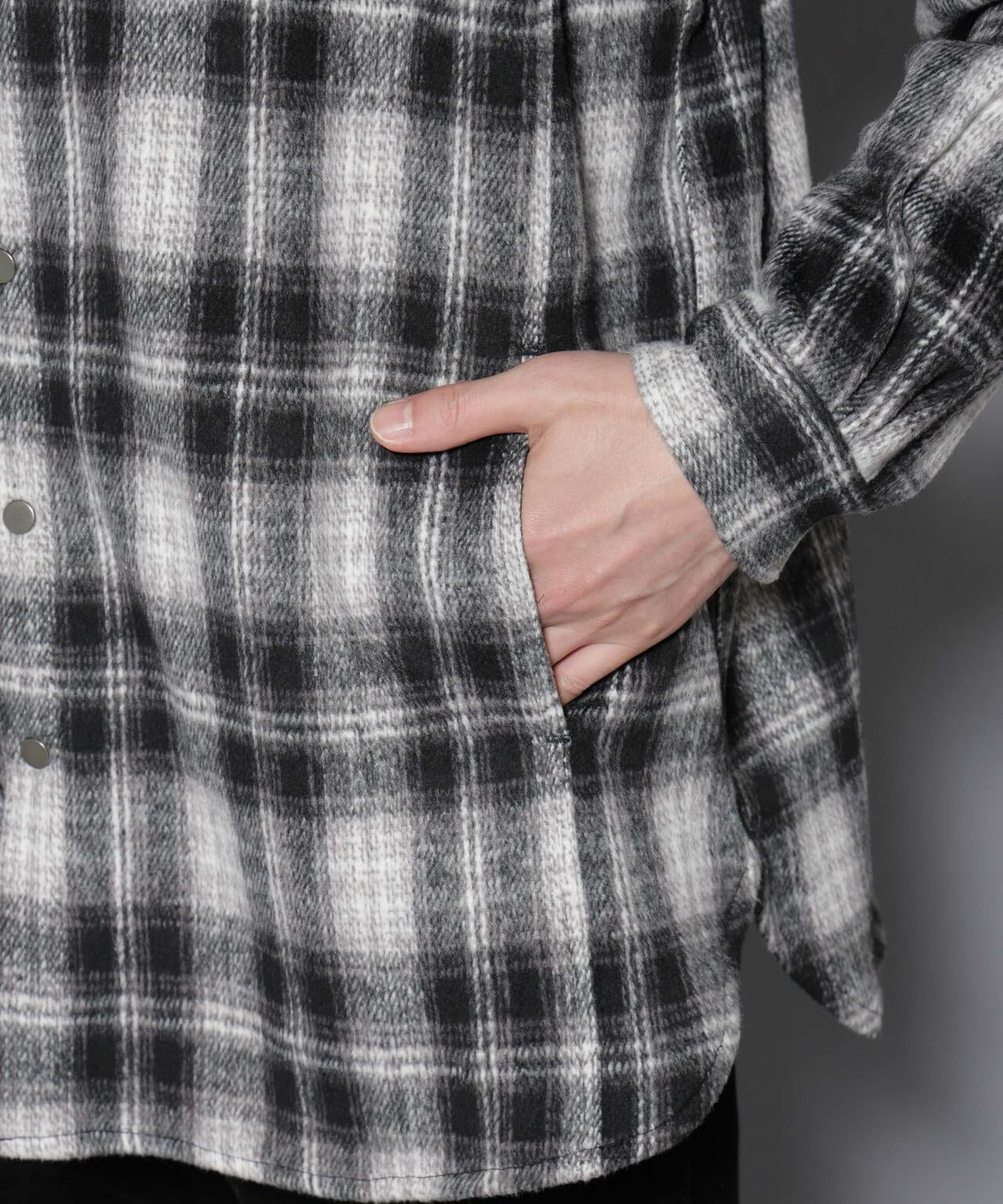 シャギーオンブレーチェックジャケット 6685212226