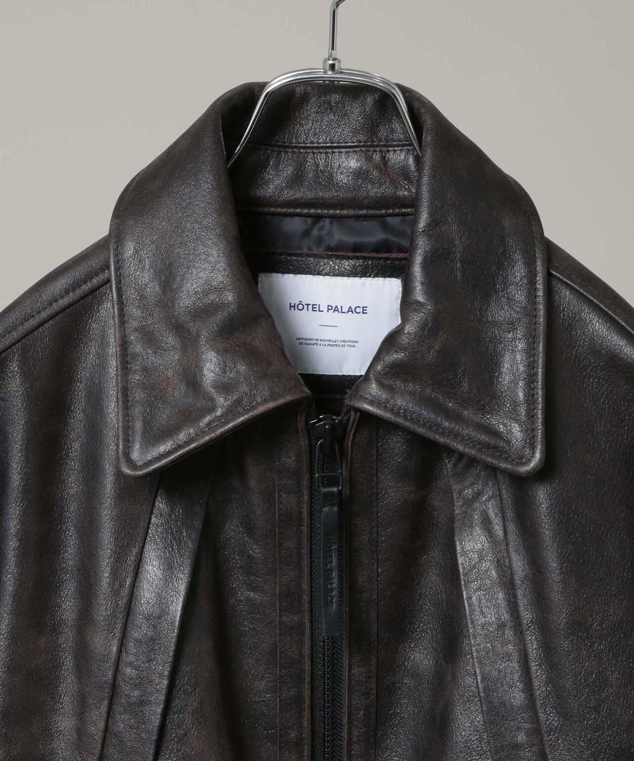 「HOTEL PALACE」 シングルライダース レザーJKT 6685213201