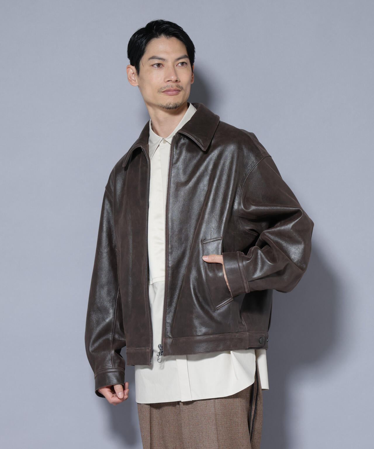 ASSEMBLANC｣ ディストレスシープバルーンボンバージャケット