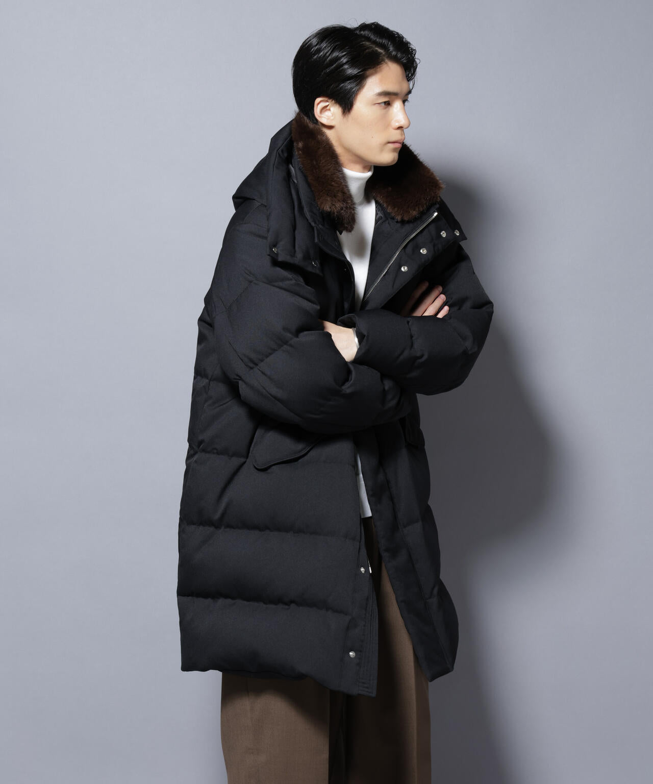 「西川ダウン(R)」フェイクファーカラーサージロングダウン 6685214204