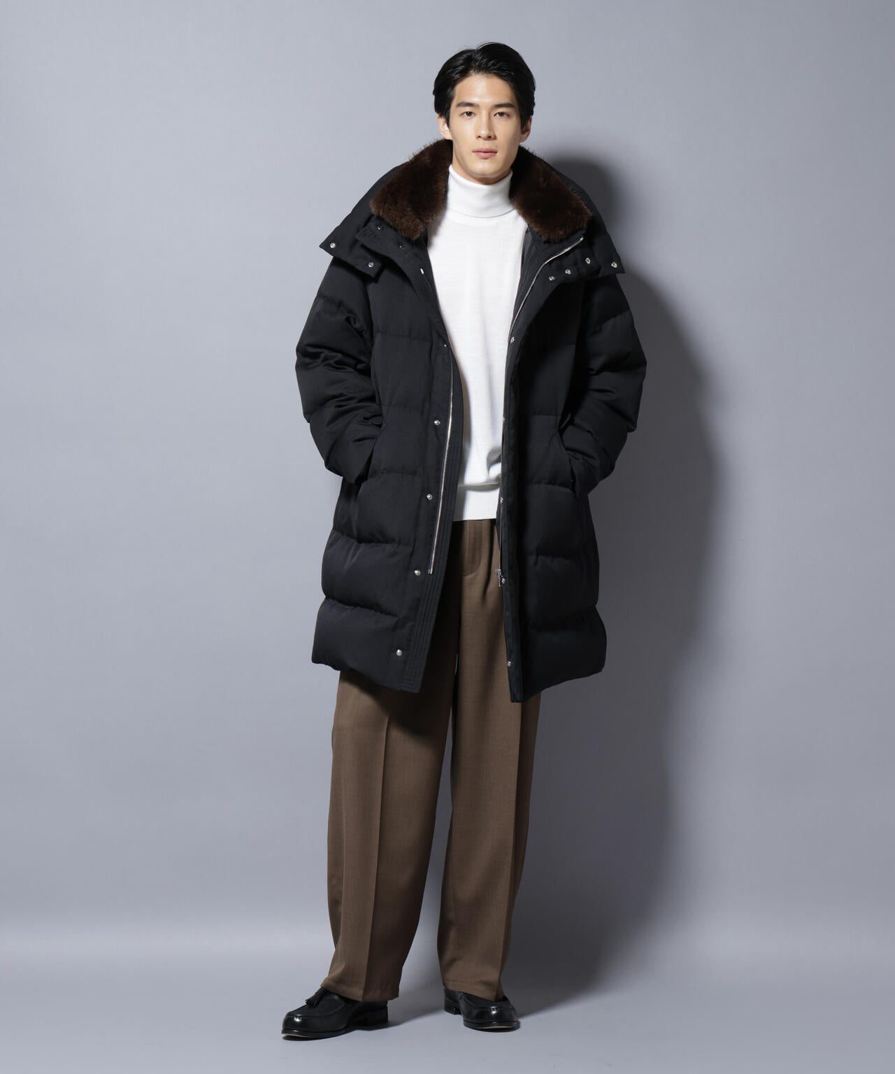 「西川ダウン(R)」フェイクファーカラーサージロングダウン 6685214204