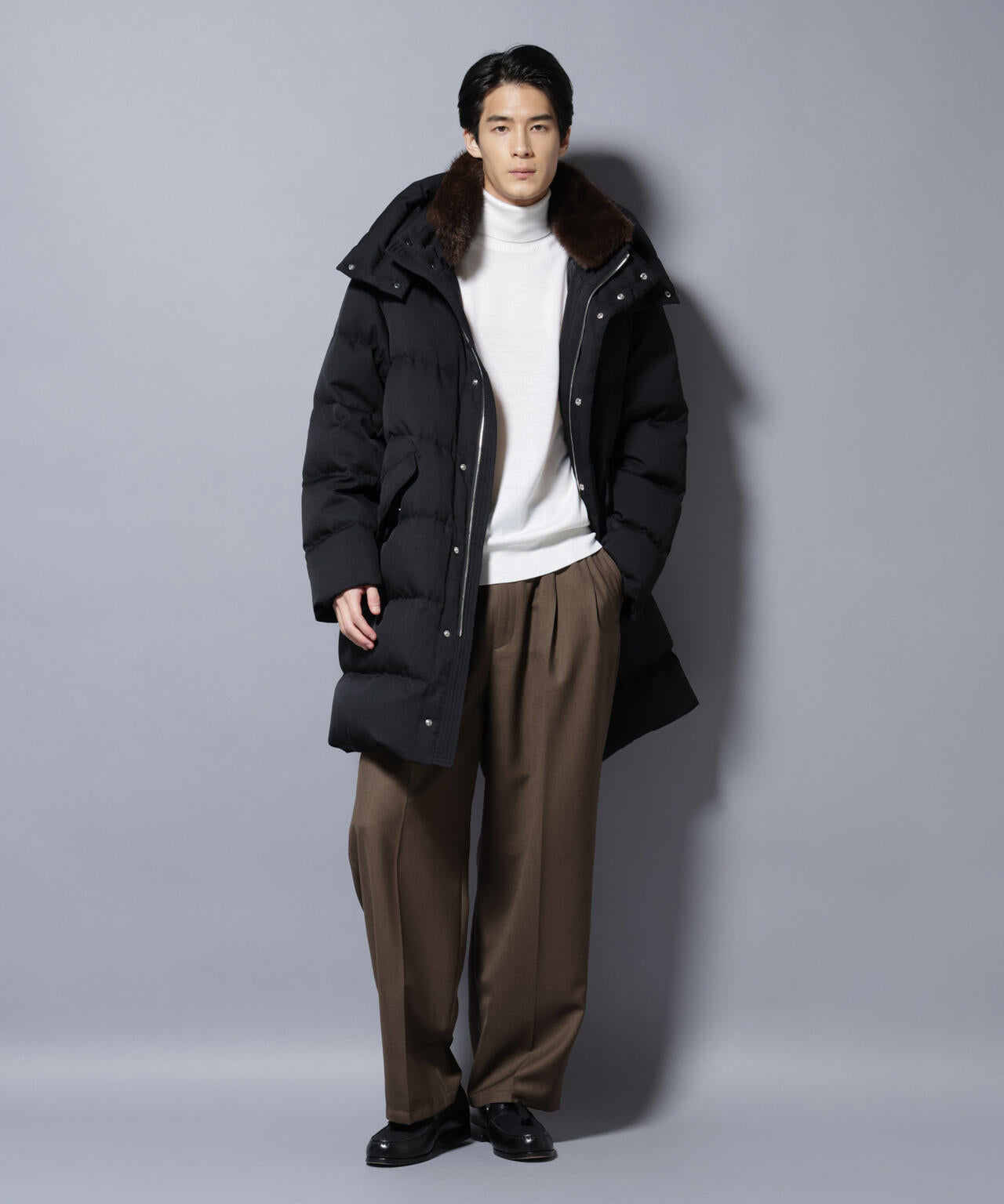 「西川ダウン(R)」フェイクファーカラーサージロングダウン 6685214204