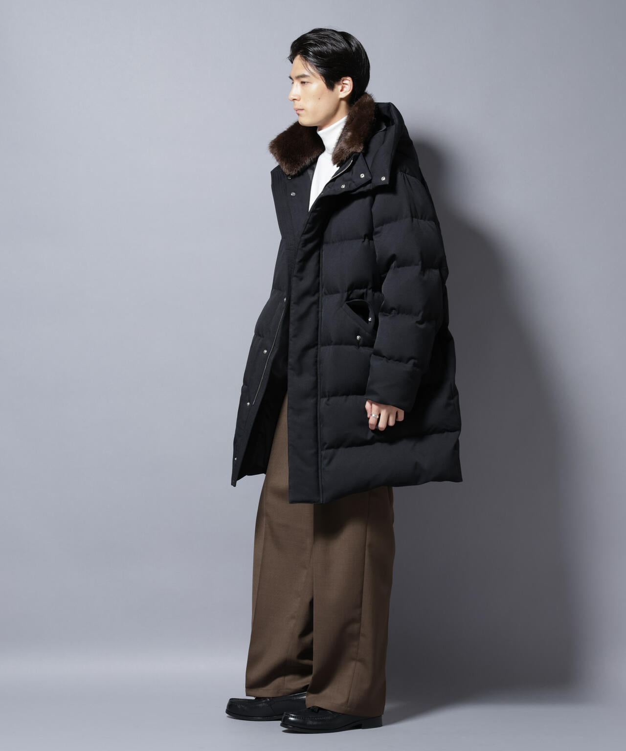 「西川ダウン(R)」フェイクファーカラーサージロングダウン 6685214204