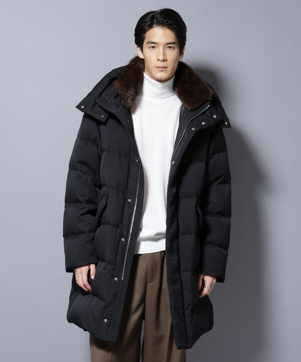 「西川ダウン(R)」フェイクファーカラーサージロングダウン 6685214204