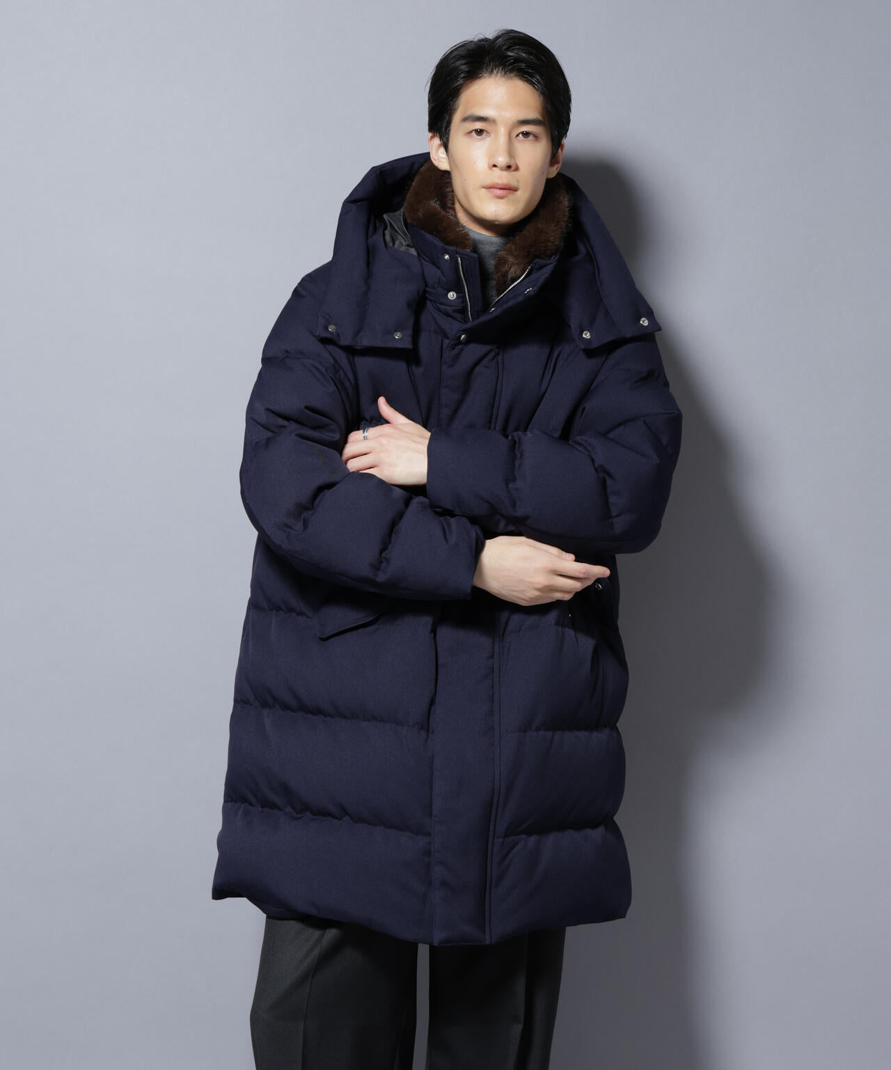 「西川ダウン(R)」フェイクファーカラーサージロングダウン 6685214204