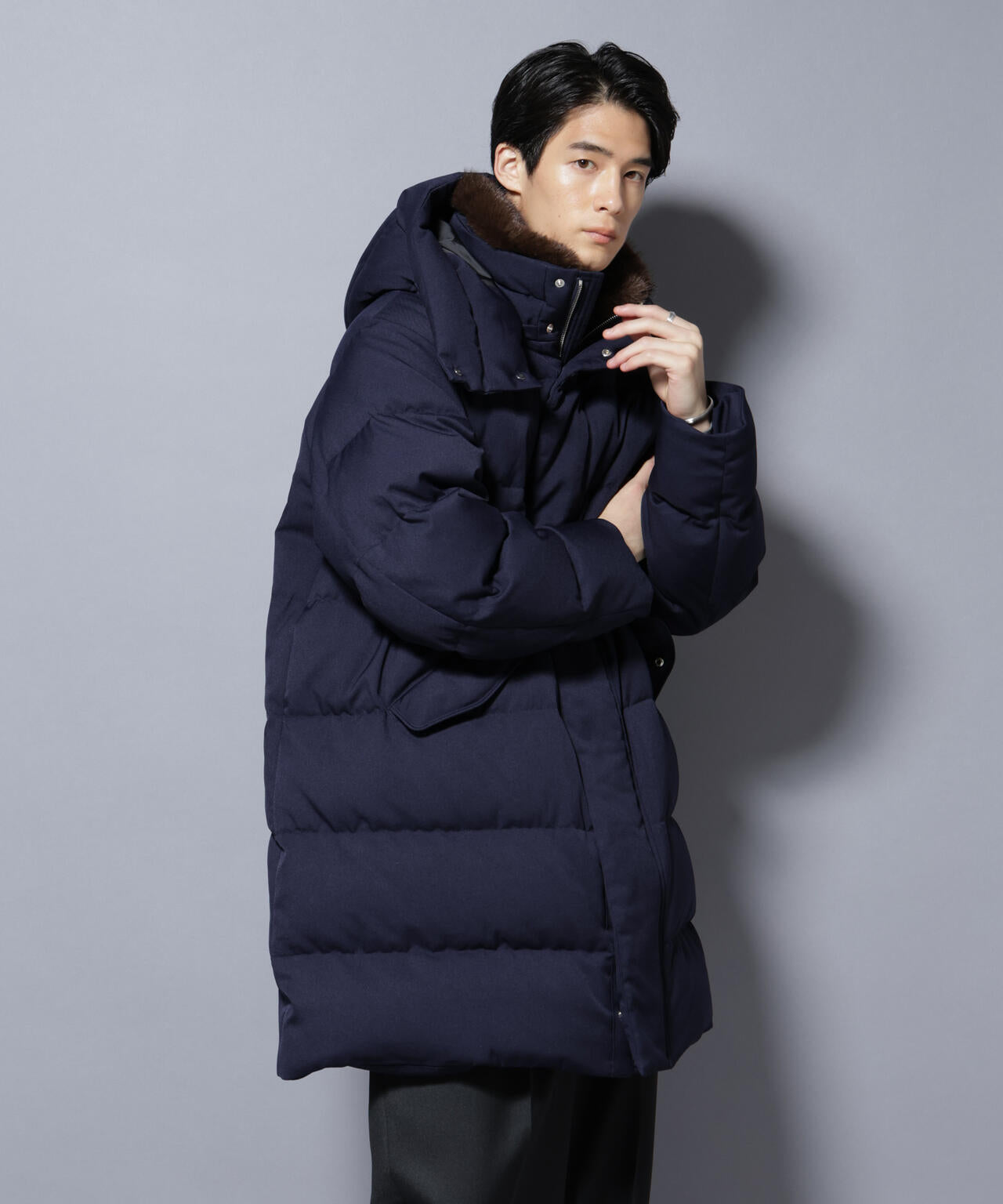 「西川ダウン(R)」フェイクファーカラーサージロングダウン 6685214204