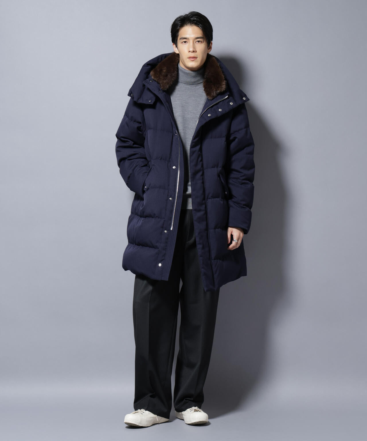 「西川ダウン(R)」フェイクファーカラーサージロングダウン 6685214204