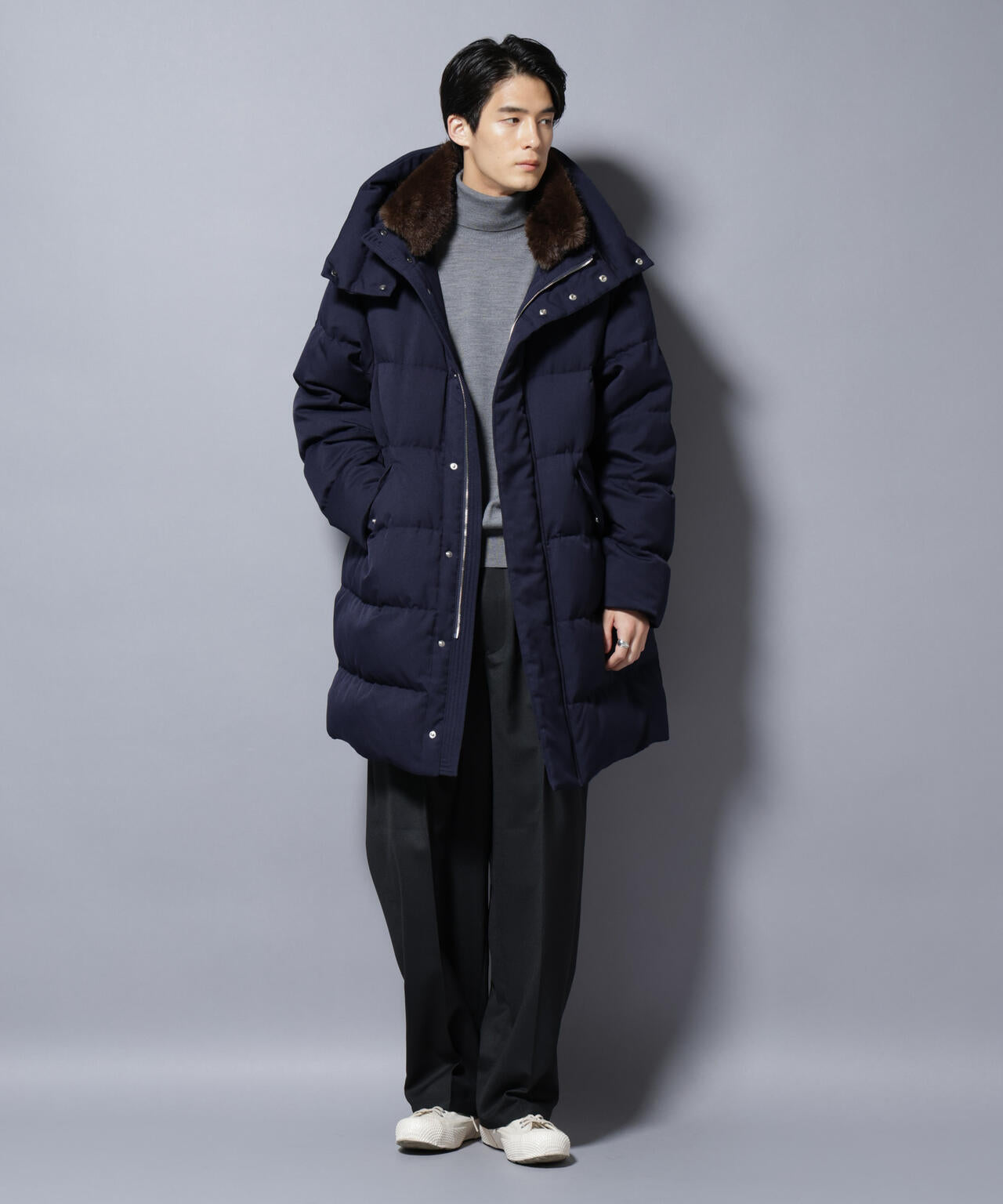 「西川ダウン(R)」フェイクファーカラーサージロングダウン 6685214204