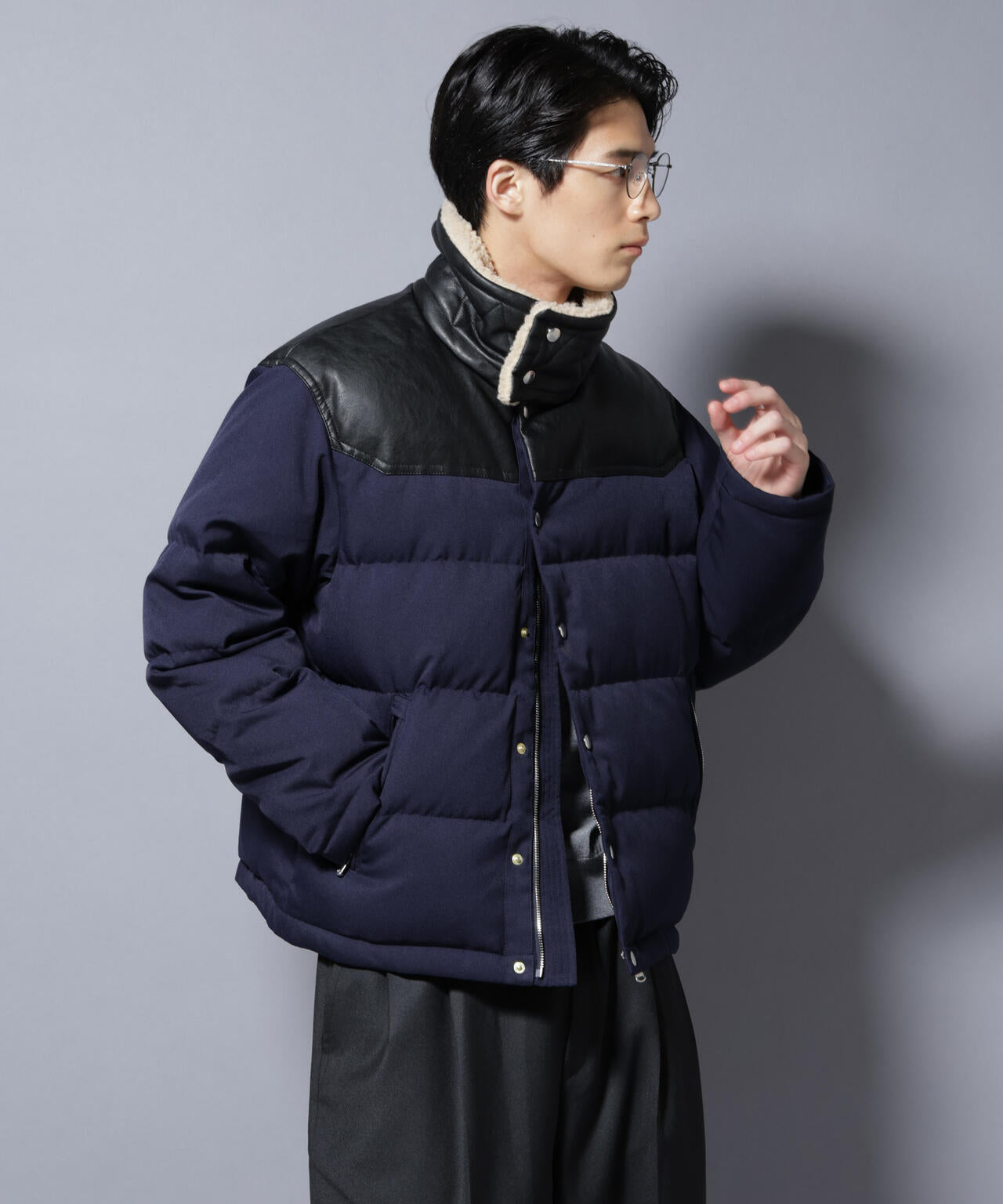 「西川ダウン(R)」ボアカラーサージショートダウン 6685214205