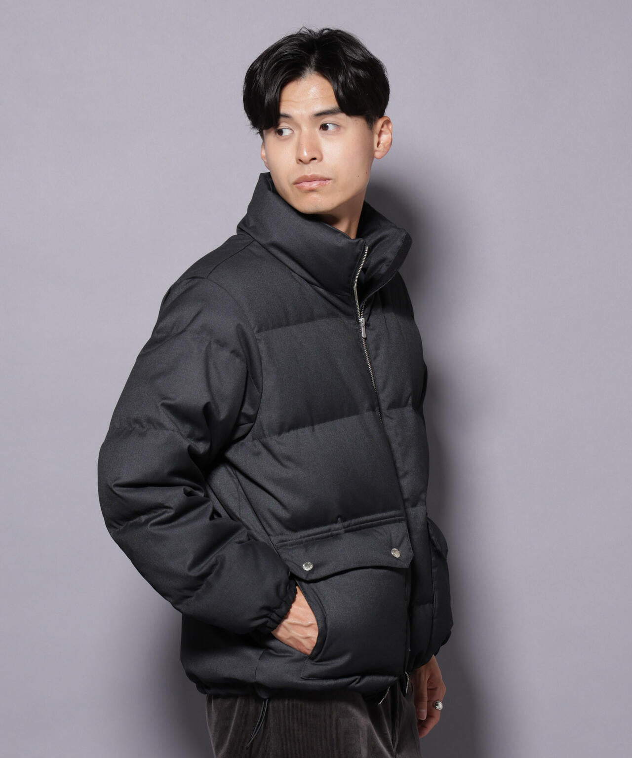 DELEGANTE エアリーサキソニー/グレンチェックTAIONダウンジャケット 6685214206