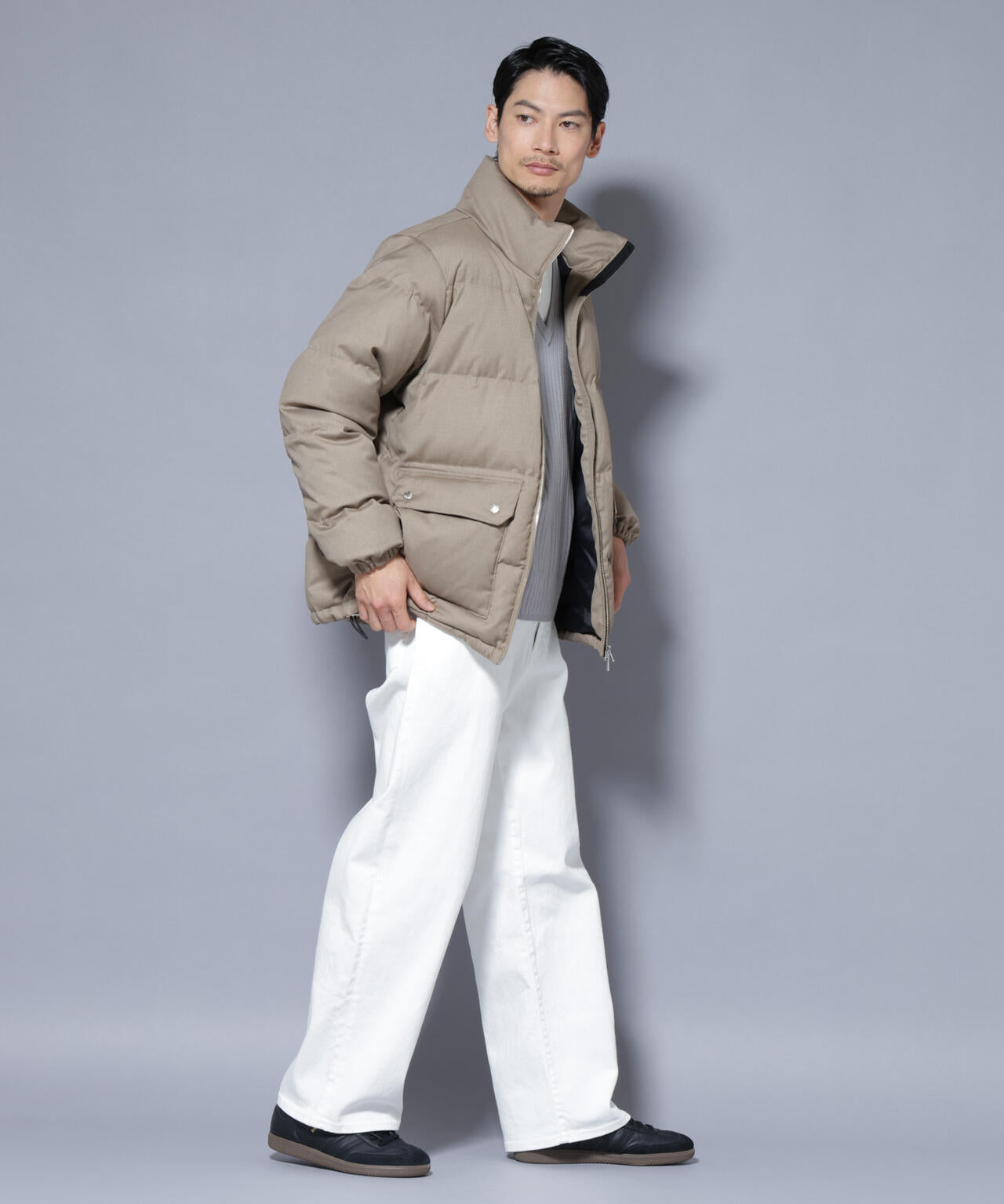 DELEGANTE エアリーサキソニー/グレンチェックTAIONダウンジャケット 6685214206