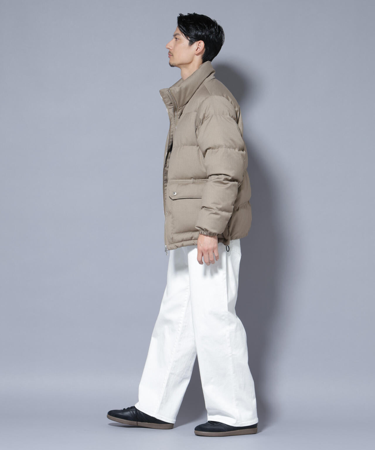 DELEGANTE エアリーサキソニー/グレンチェックTAIONダウンジャケット 6685214206