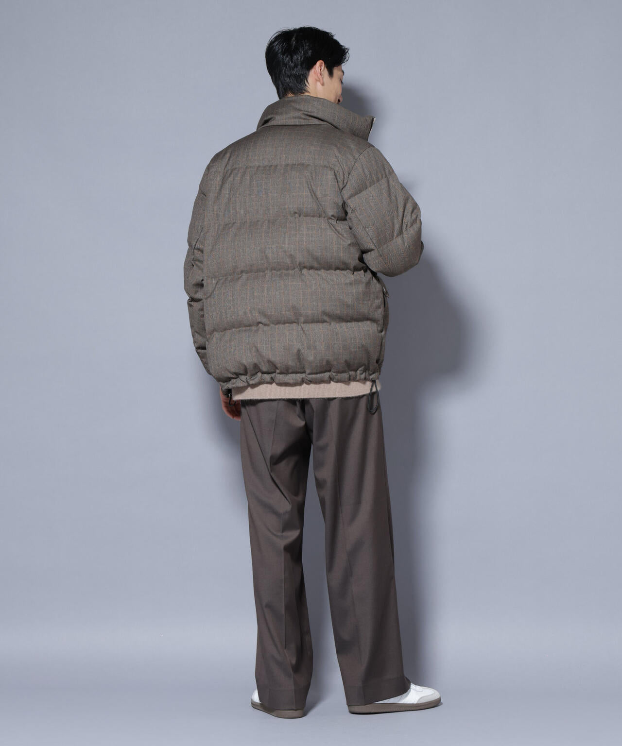 DELEGANTE エアリーサキソニー/グレンチェックTAIONダウンジャケット 6685214206