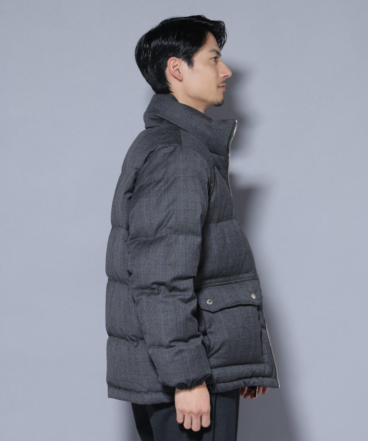 DELEGANTE エアリーサキソニー/グレンチェックTAIONダウンジャケット 6685214206