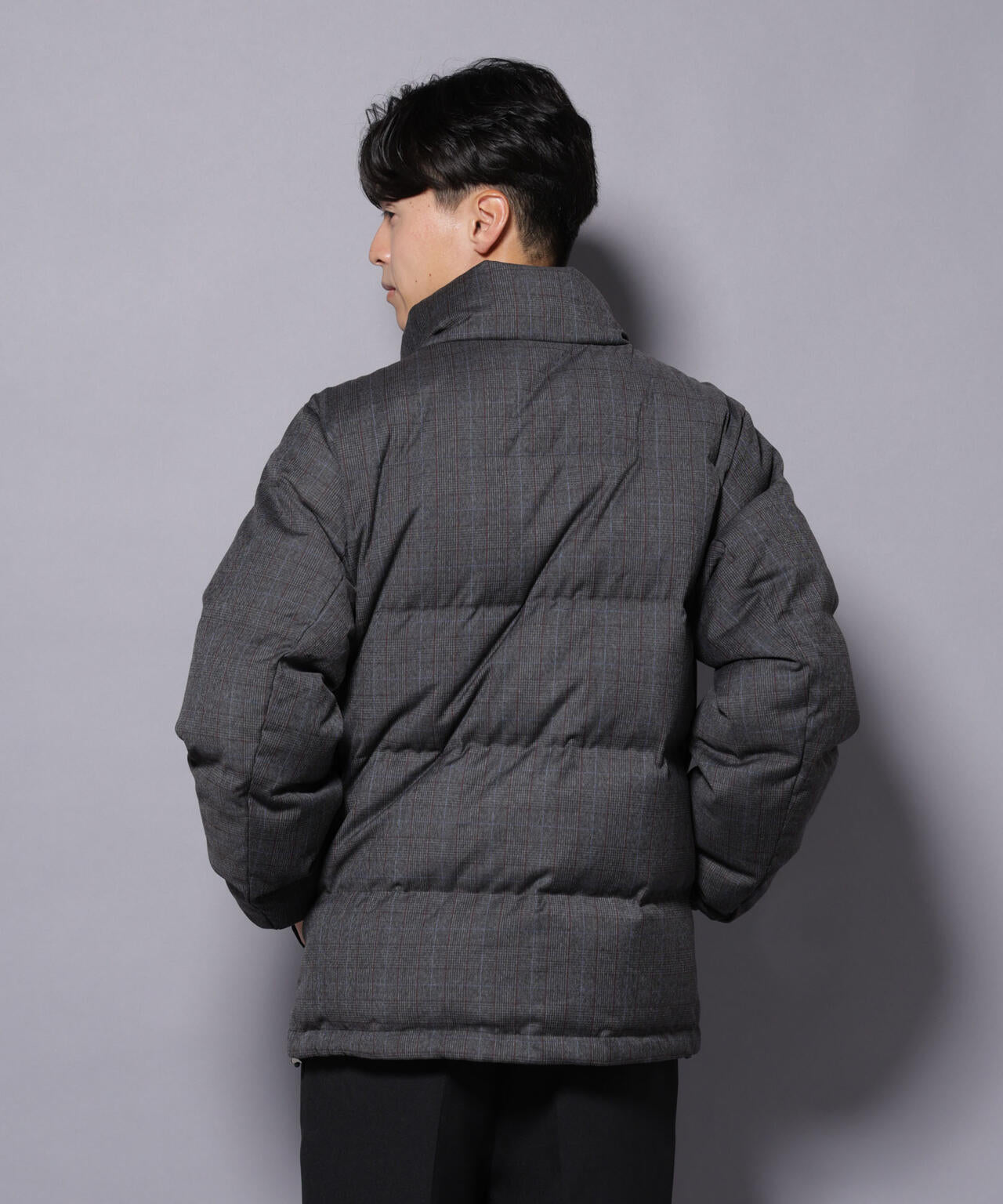 DELEGANTE エアリーサキソニー/グレンチェックTAIONダウンジャケット 6685214206