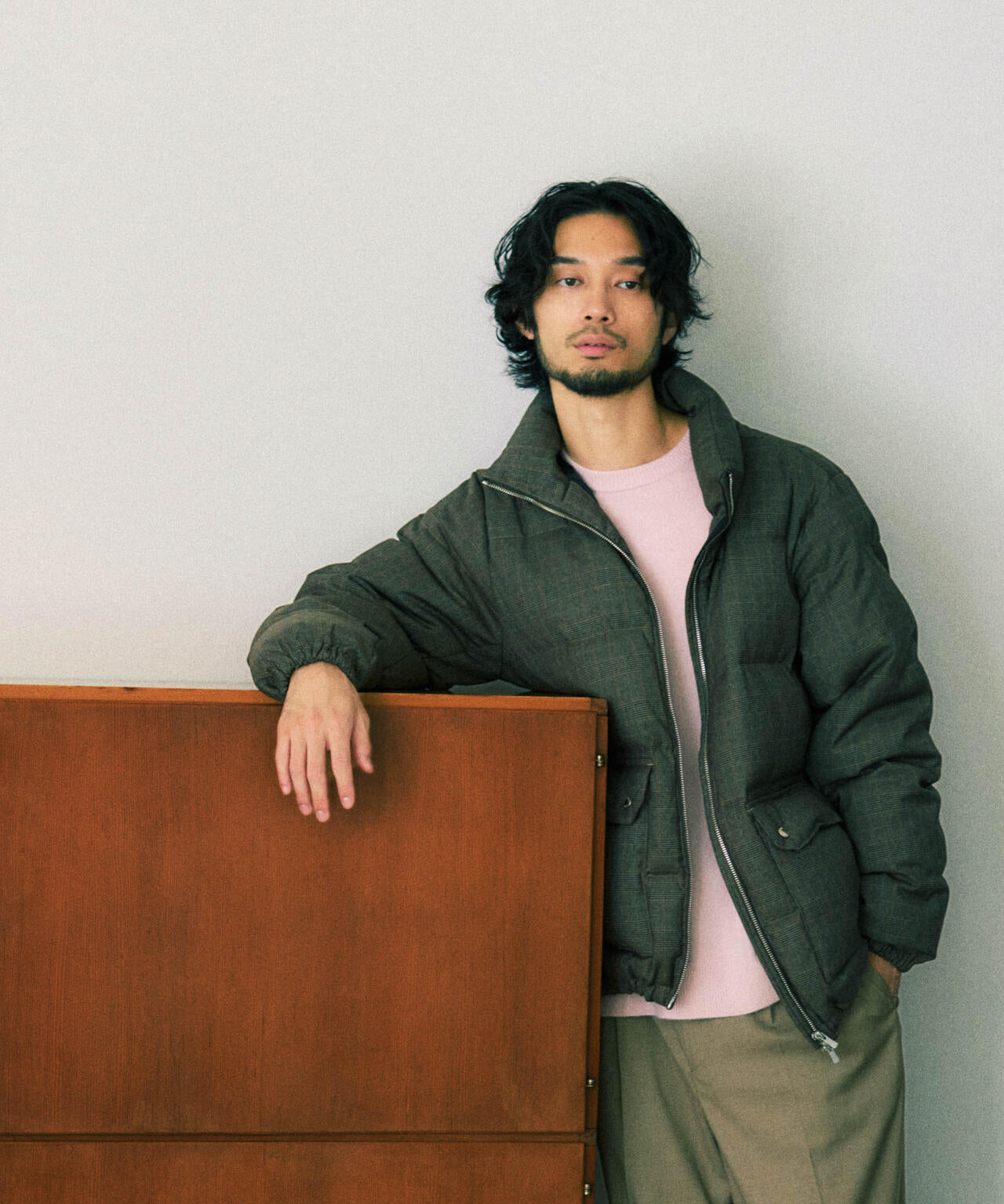 DELEGANTE エアリーサキソニー/グレンチェックTAIONダウンジャケット 6685214206