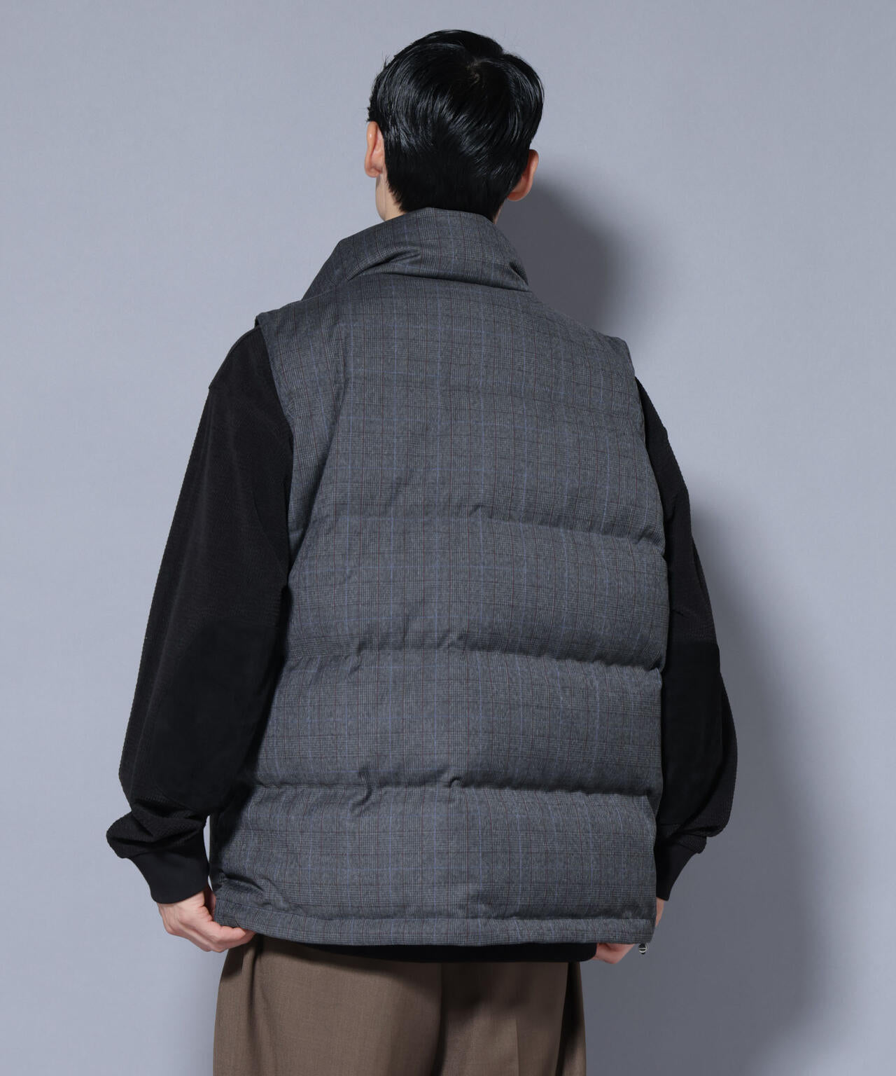 DELEGANTE エアリーサキソニー/グレンチェックTAIONダウンベスト 6685214207