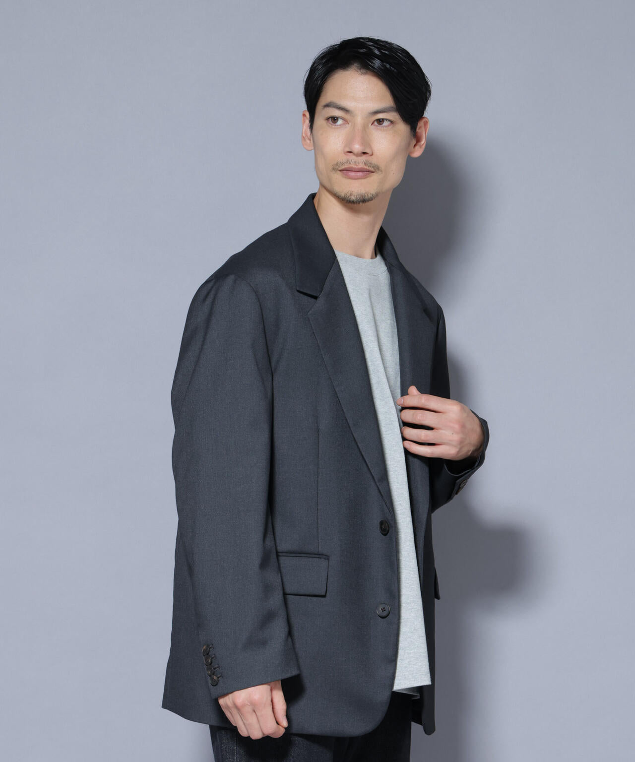 DELEGANTEエアリーサキソニー グリッターストライプテーラードジャケット(セットアップ可) 6685216201