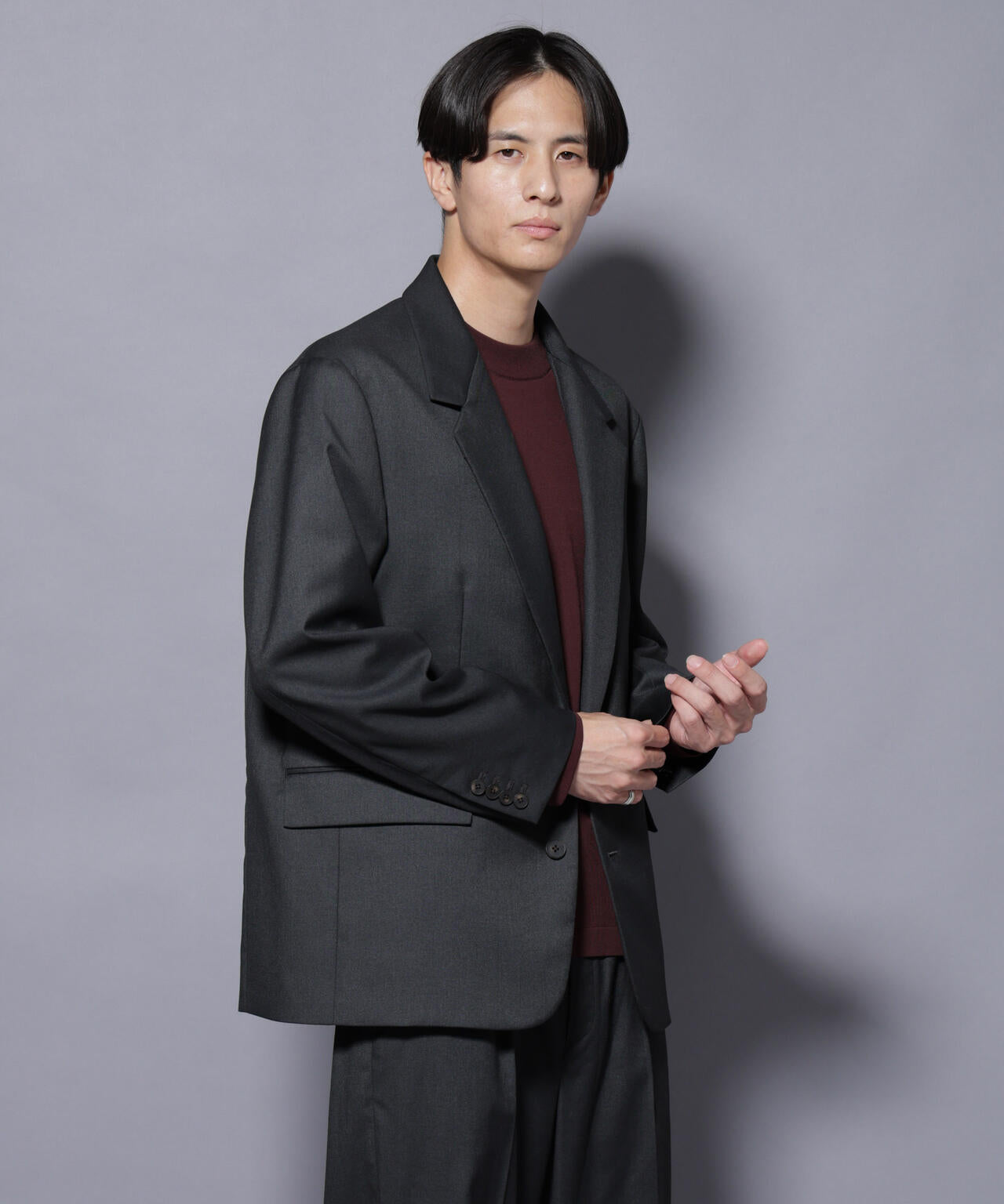 DELEGANTEエアリーサキソニー グリッターストライプテーラードジャケット(セットアップ可) 6685216201