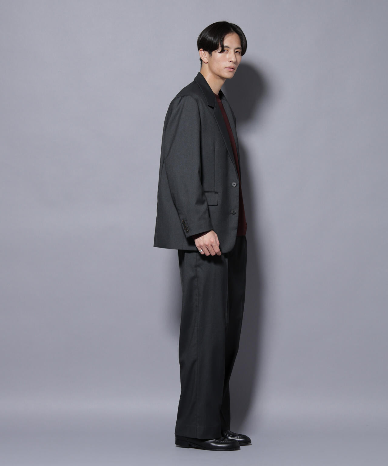 DELEGANTEエアリーサキソニー グリッターストライプテーラードジャケット(セットアップ可) 6685216201